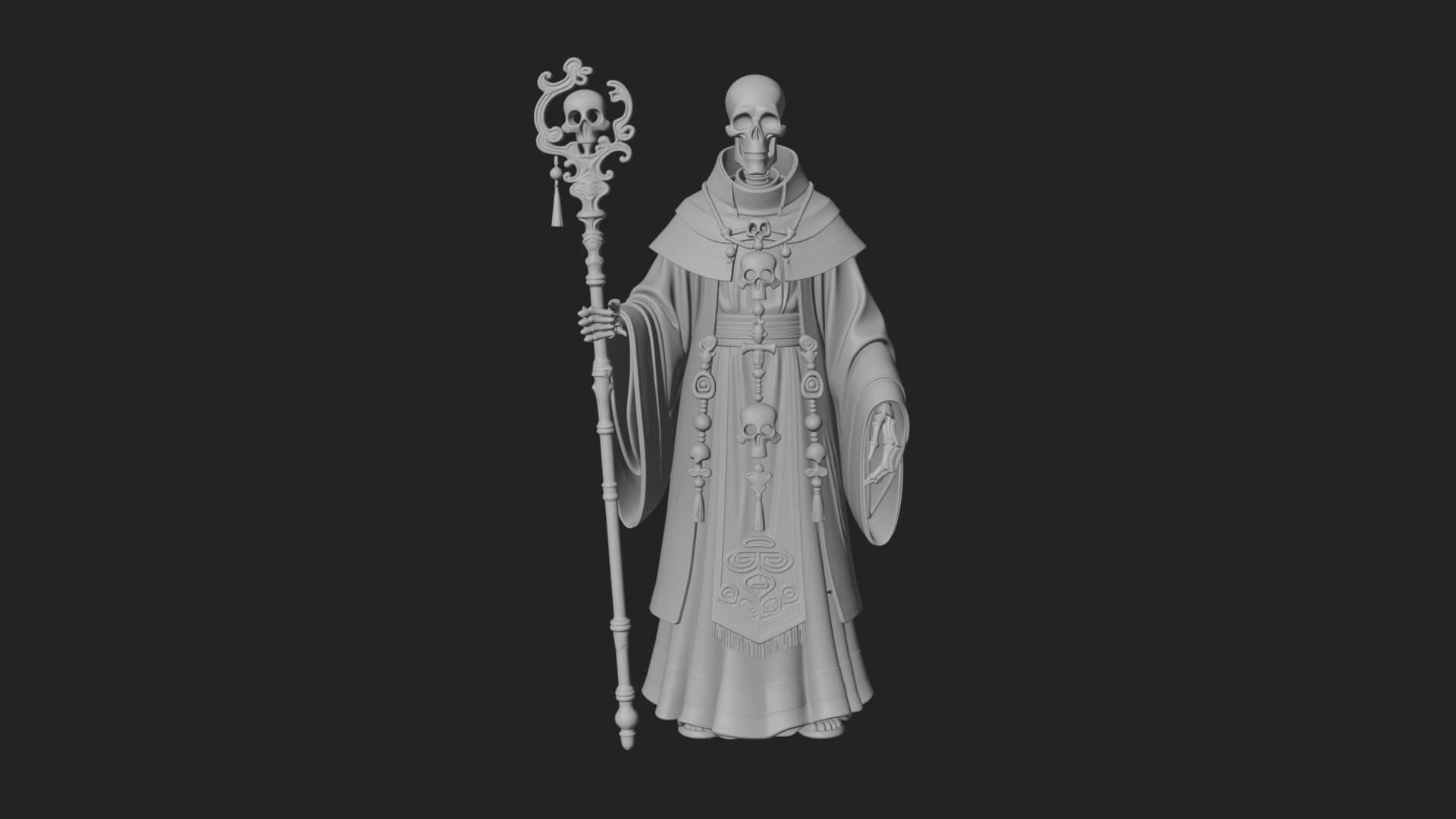 Skeleton Lich Statue Design 8 3D Print Model 3D Model