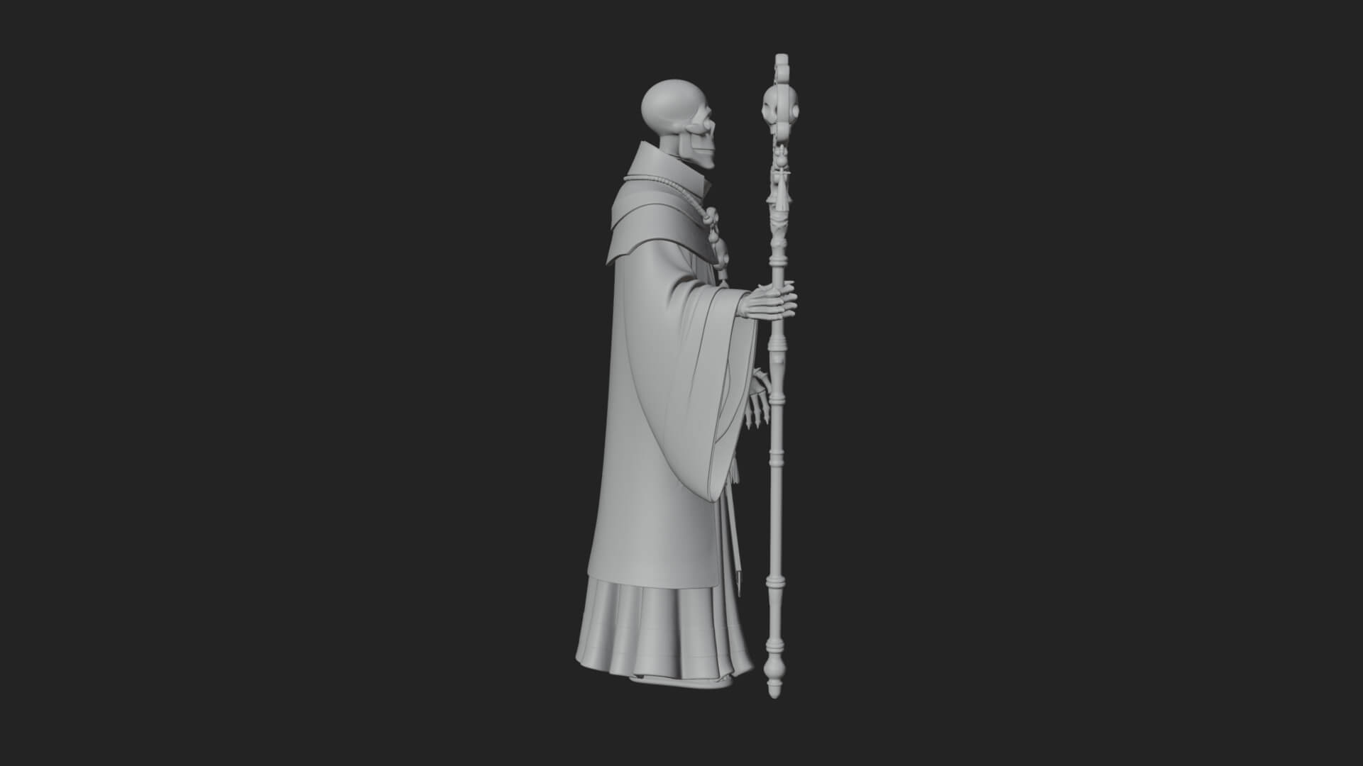 Skeleton Lich Statue Design 8 3D Print Model 3D Model