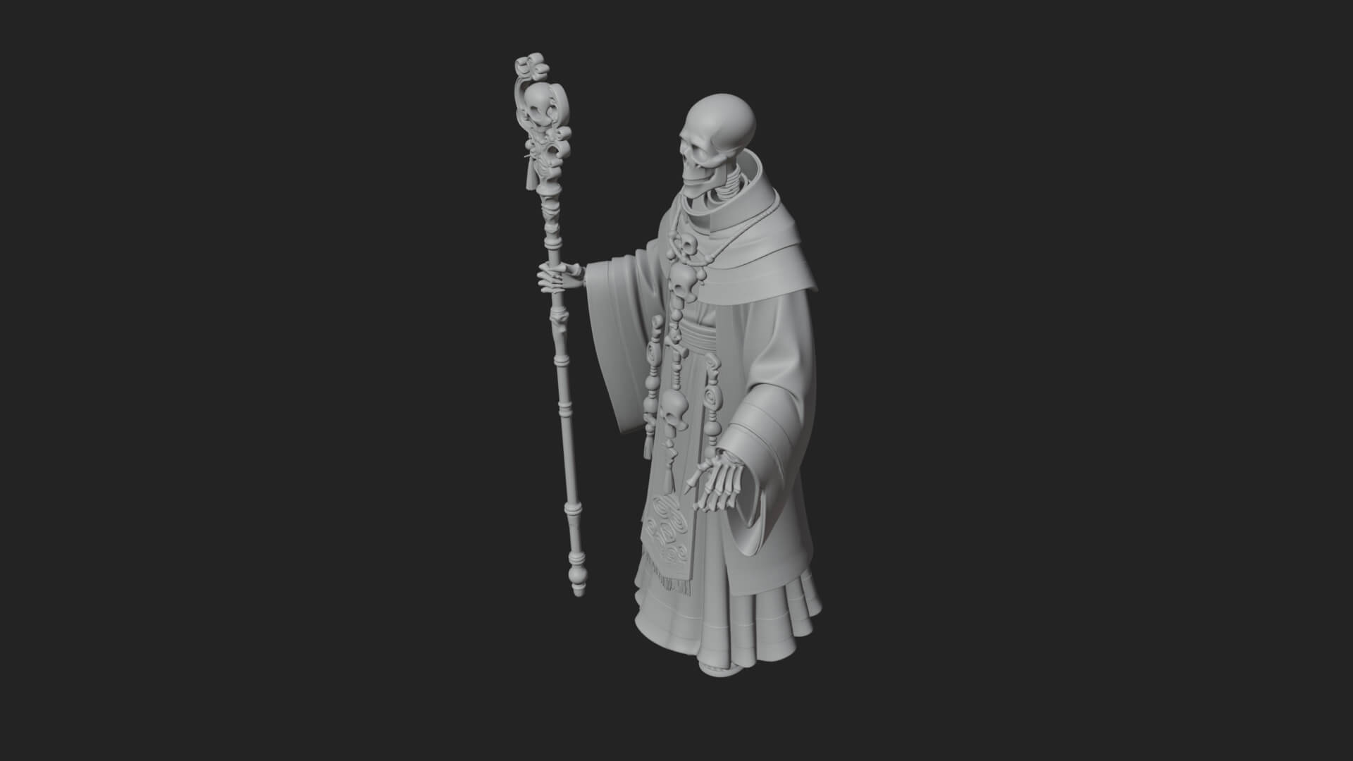 Skeleton Lich Statue Design 8 3D Print Model 3D Model