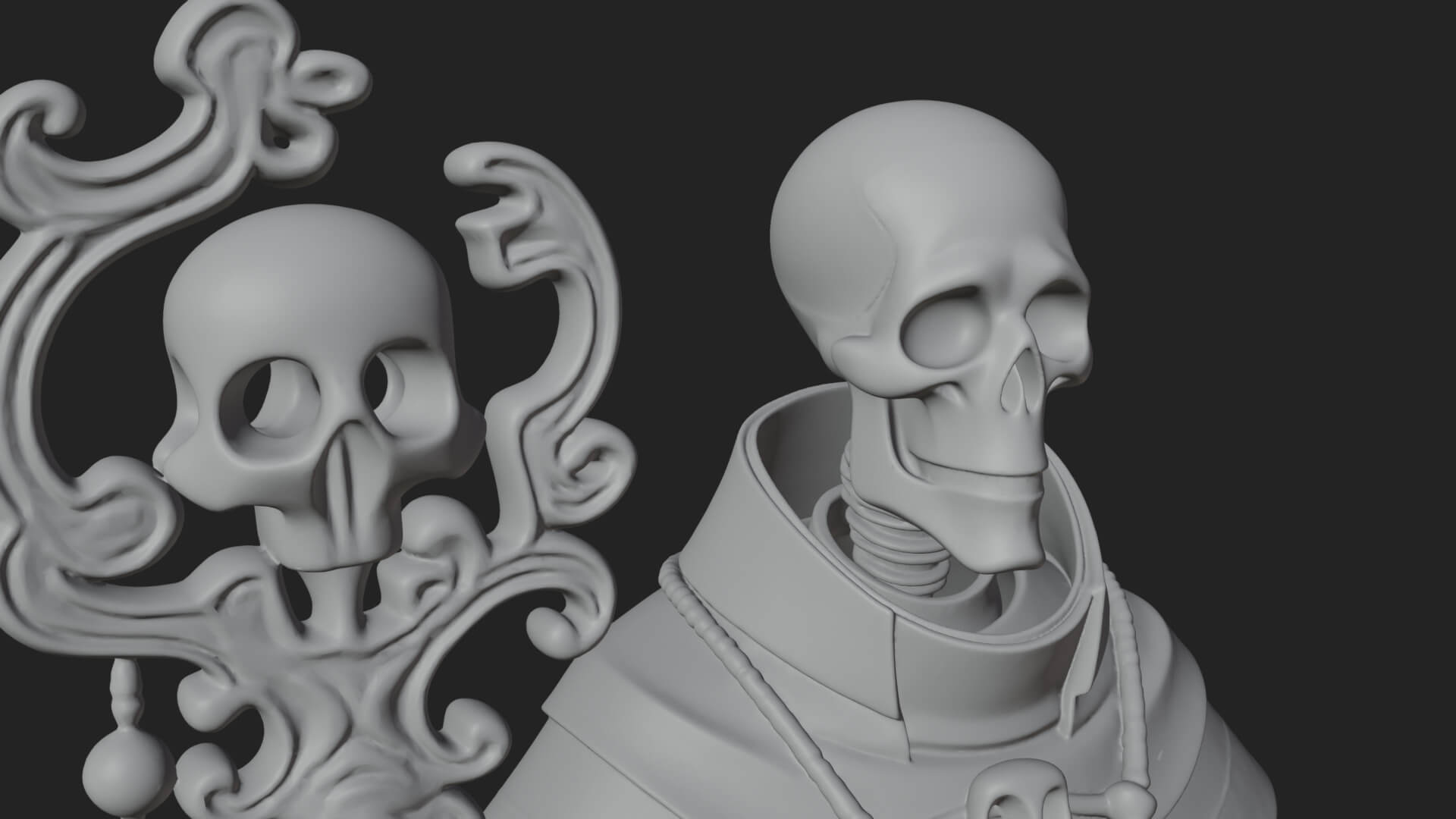 Skeleton Lich Statue Design 8 3D Print Model 3D Model