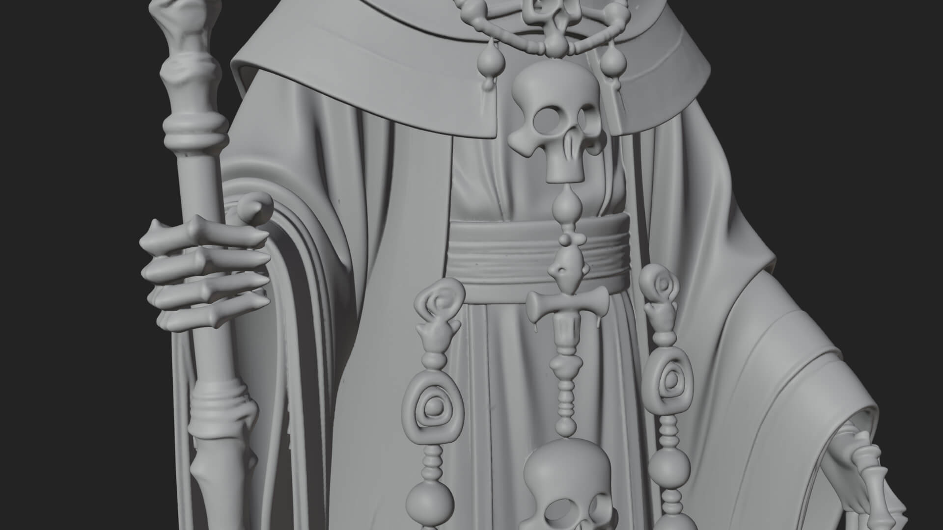 Skeleton Lich Statue Design 8 3D Print Model 3D Model
