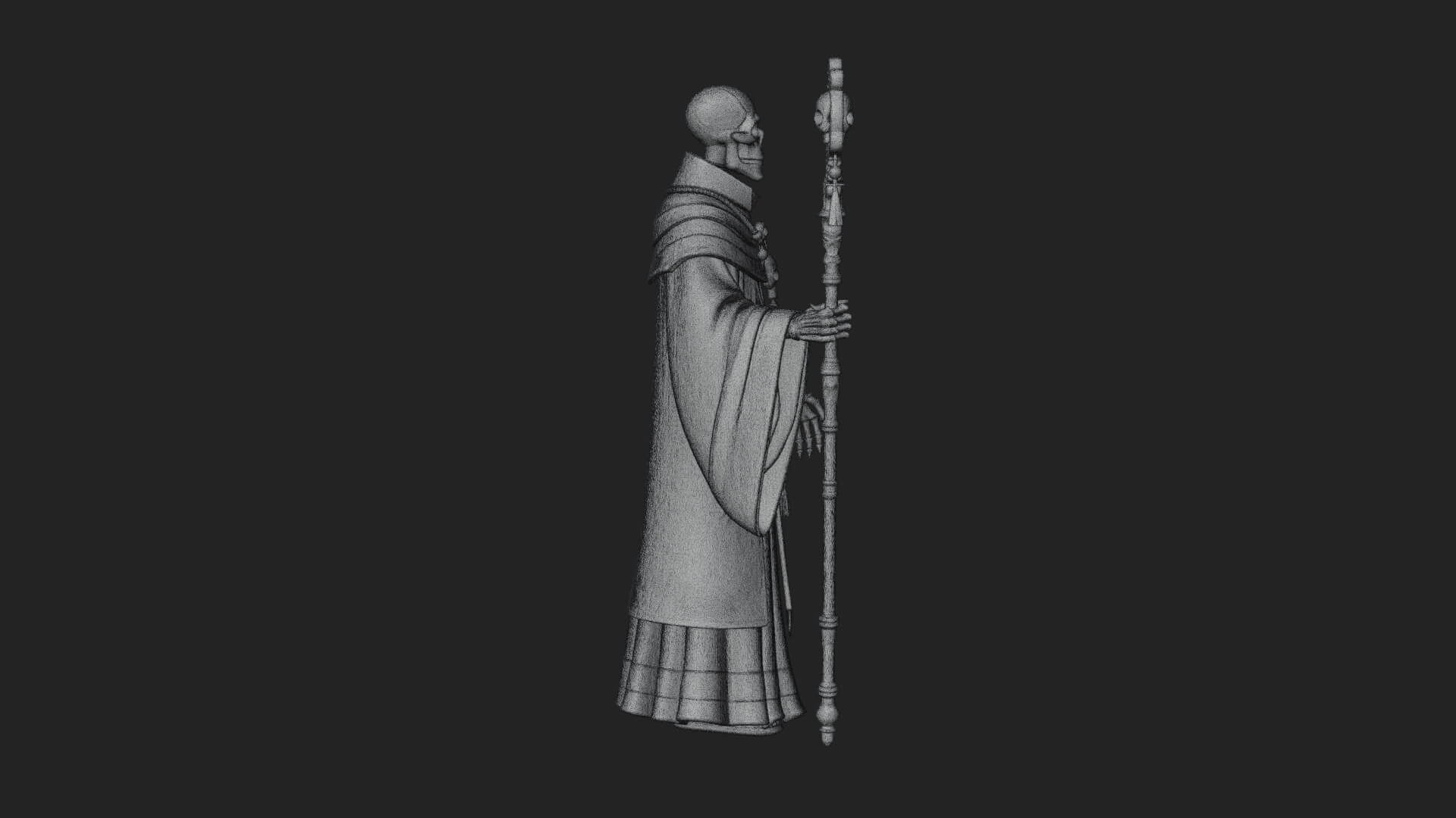 Skeleton Lich Statue Design 8 3D Print Model 3D Model