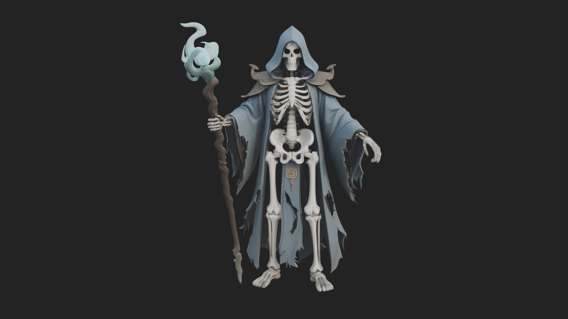 Skeleton Lich Statue Design 9 3D Print Model 3D Model