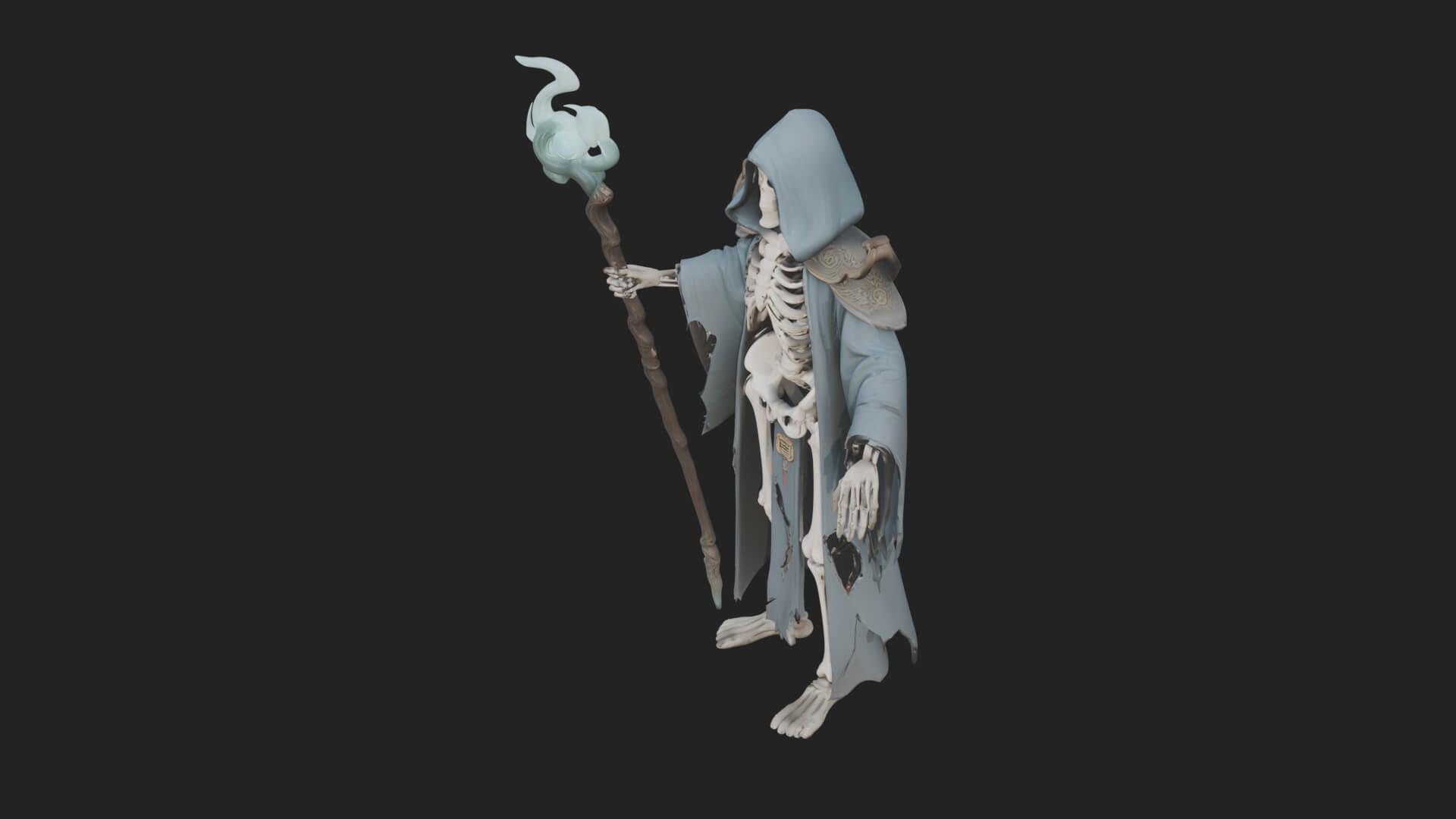 Skeleton Lich Statue Design 9 3D Print Model 3D Model