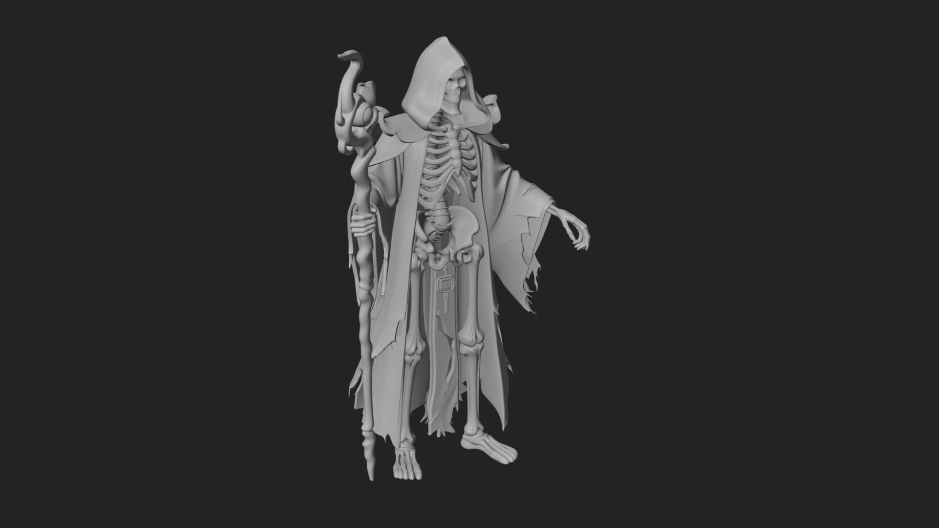 Skeleton Lich Statue Design 9 3D Print Model 3D Model