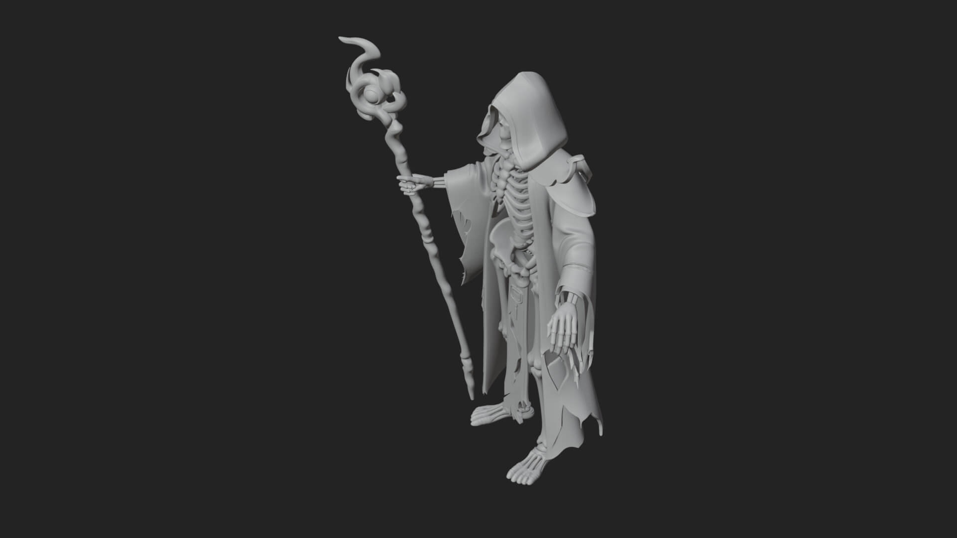 Skeleton Lich Statue Design 9 3D Print Model 3D Model