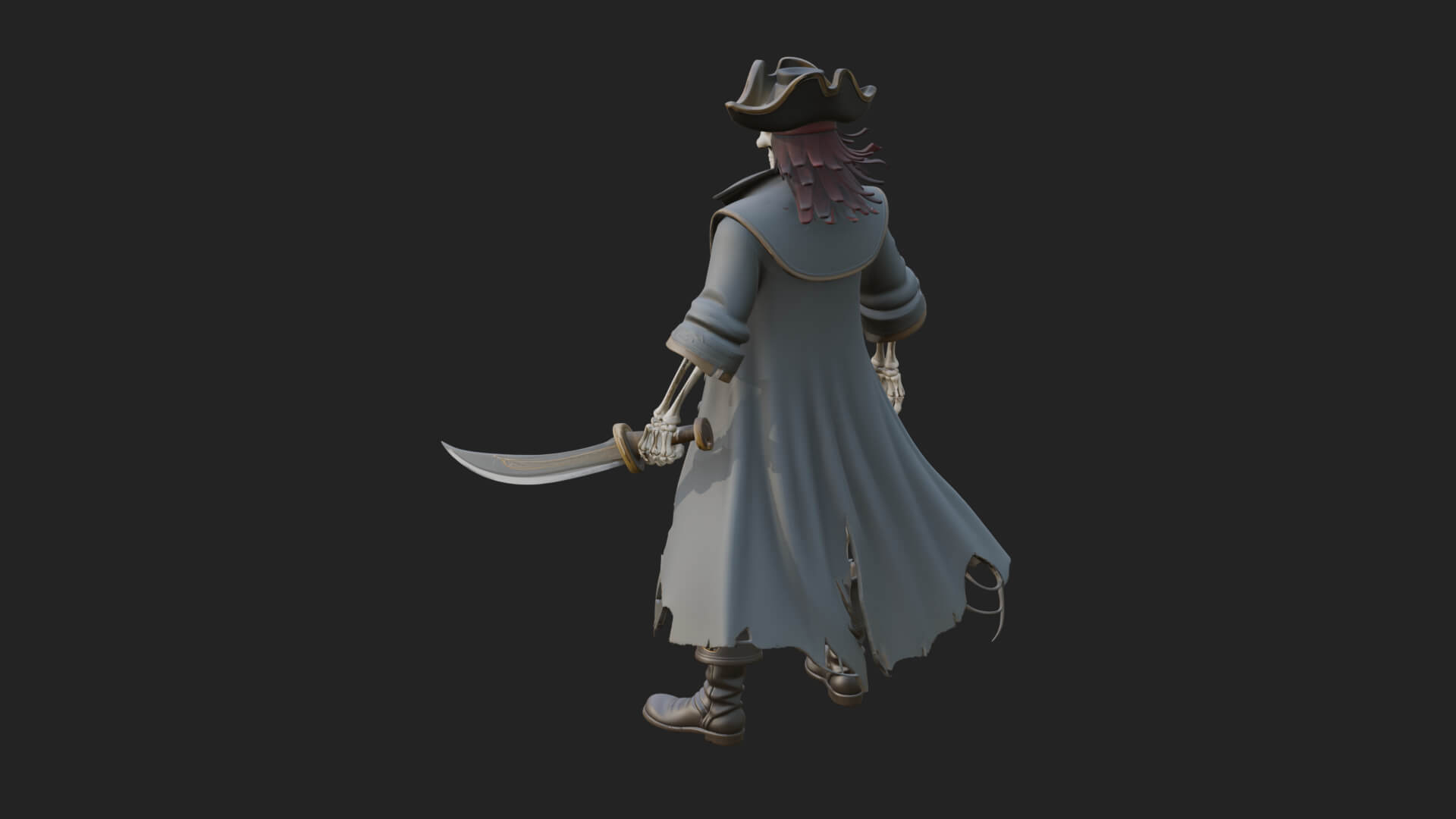 Skeleton Pirate Statue Design 10 3D Print Model 3D Model