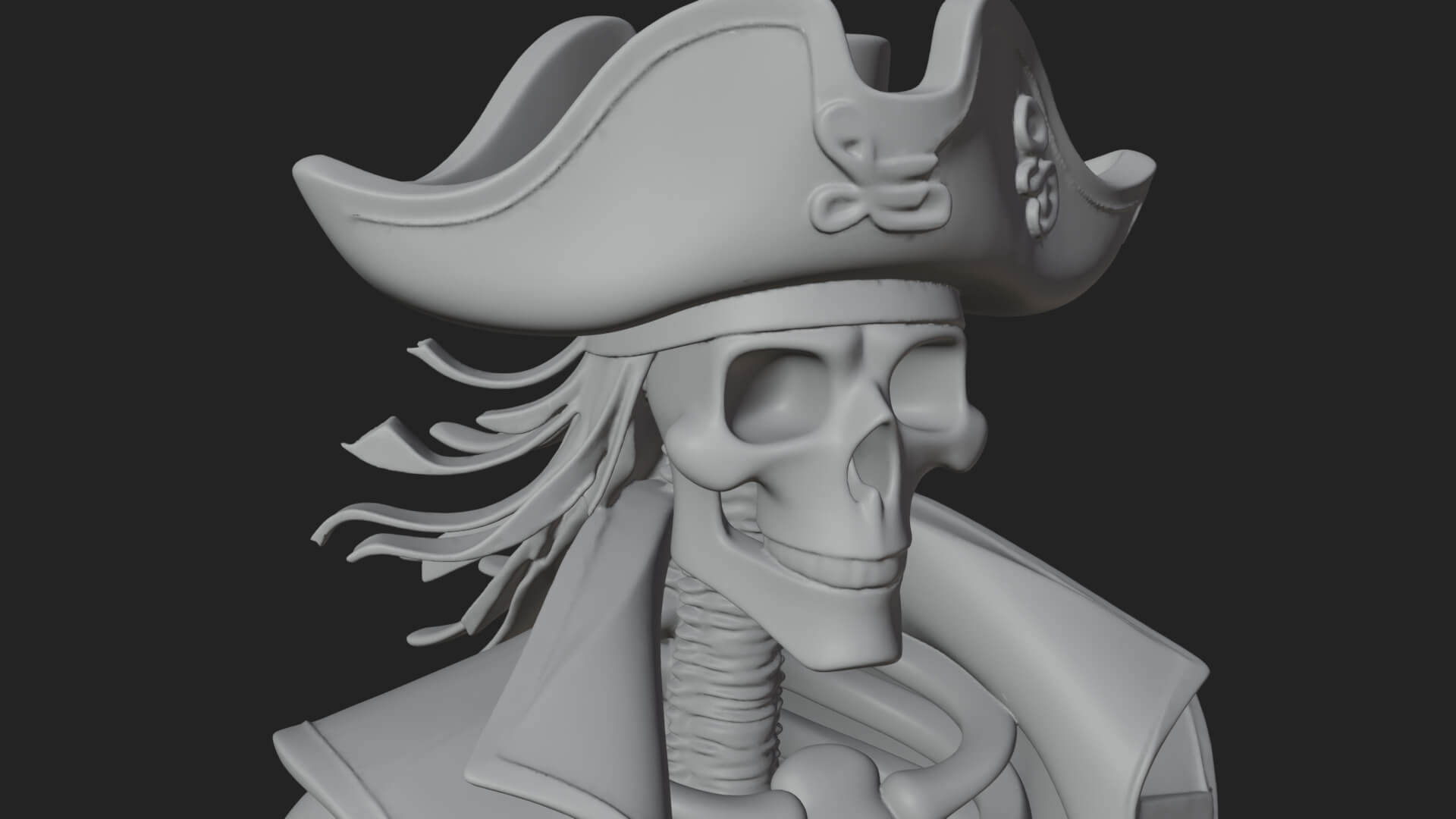 Skeleton Pirate Statue Design 10 3D Print Model 3D Model