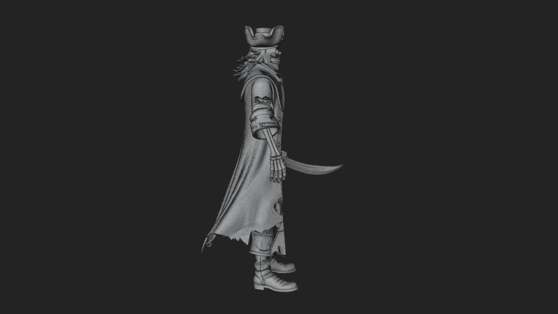 Skeleton Pirate Statue Design 10 3D Print Model 3D Model