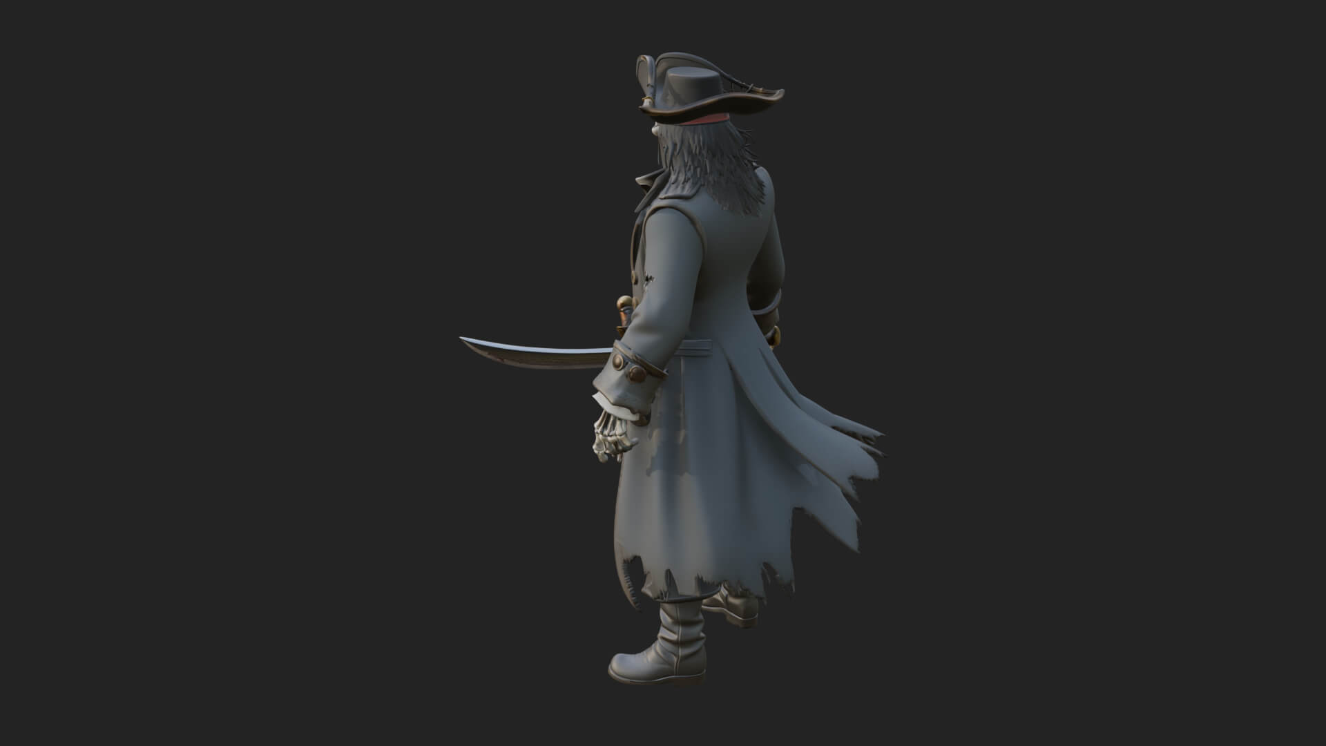 Skeleton Pirate Statue Design 11 3D Print Model 3D Model