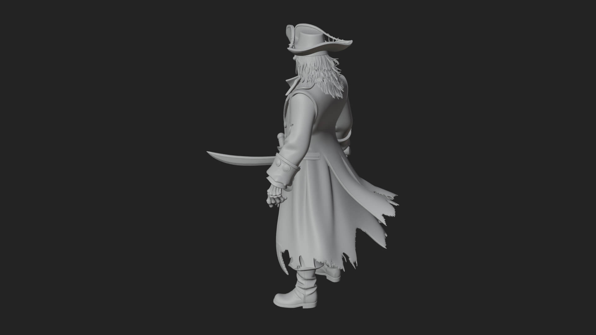 Skeleton Pirate Statue Design 11 3D Print Model 3D Model
