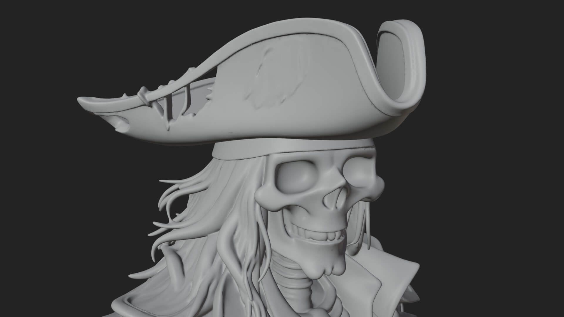 Skeleton Pirate Statue Design 11 3D Print Model 3D Model