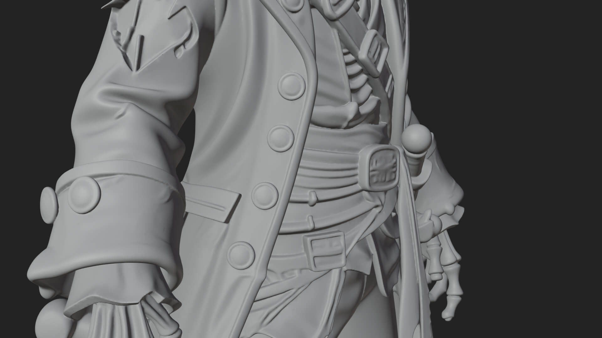 Skeleton Pirate Statue Design 11 3D Print Model 3D Model