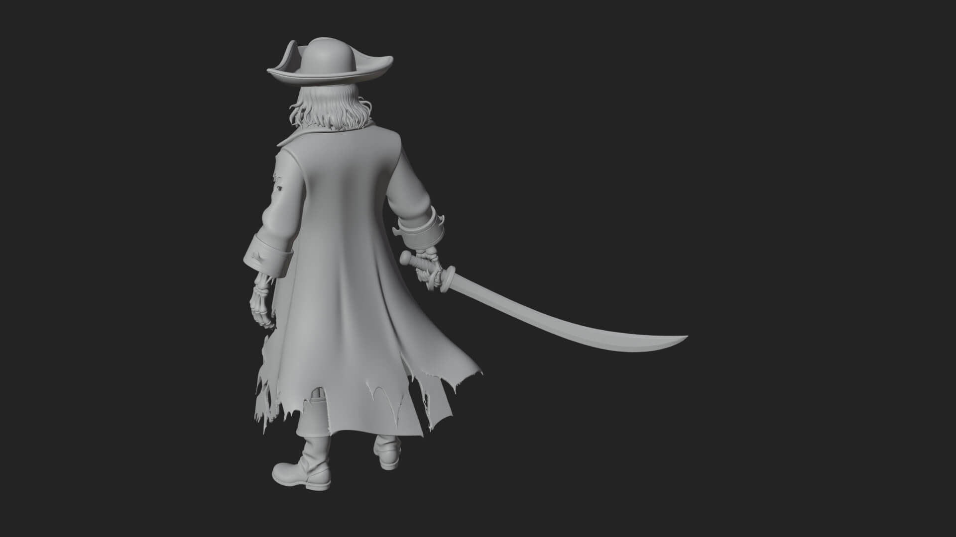 Skeleton Pirate Statue Design 5 3D Print Model 3D Model
