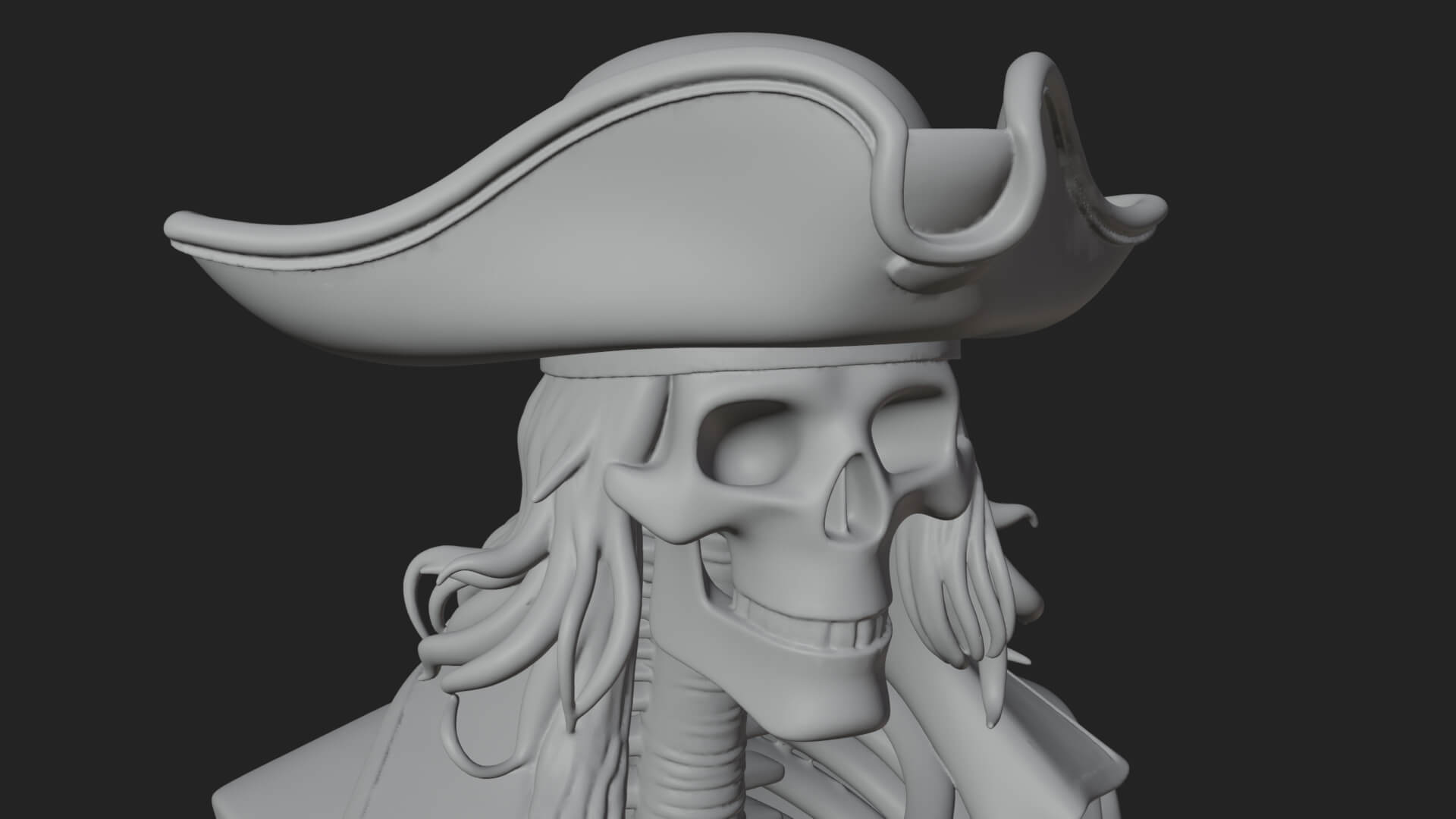 Skeleton Pirate Statue Design 5 3D Print Model 3D Model