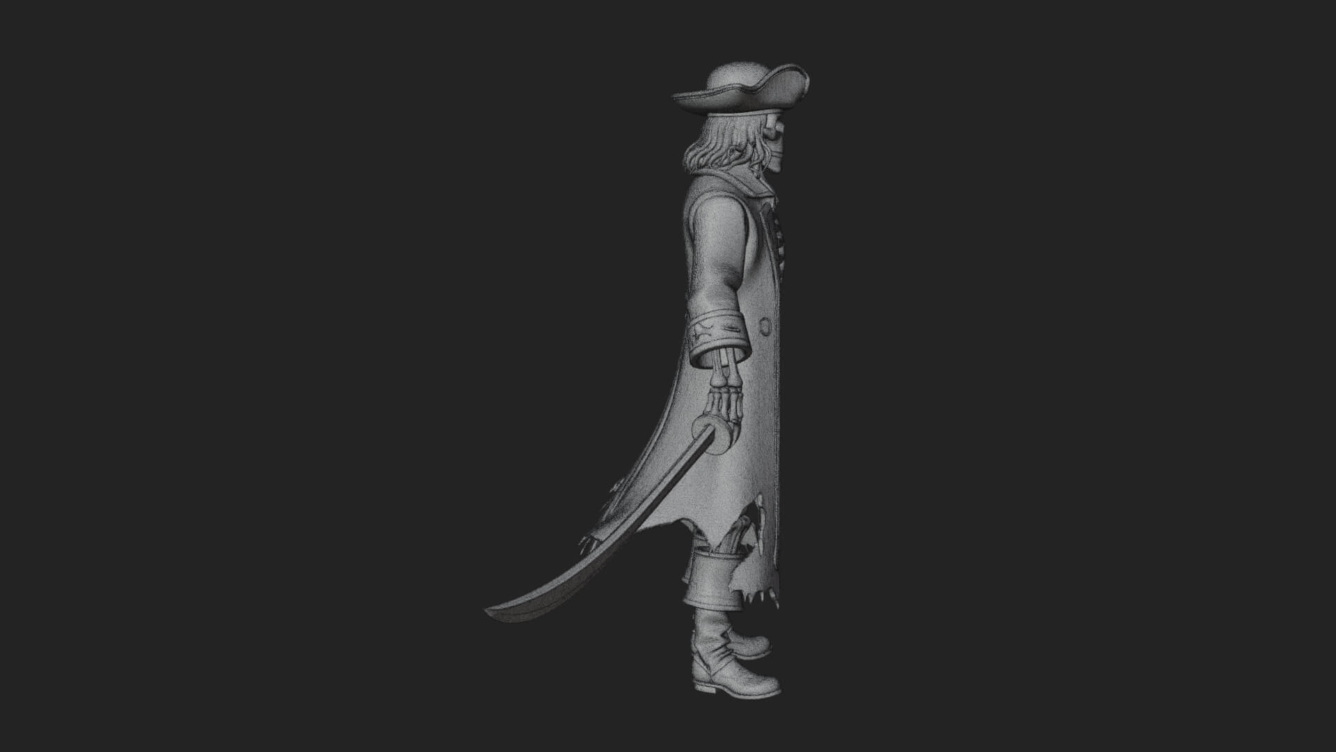 Skeleton Pirate Statue Design 5 3D Print Model 3D Model