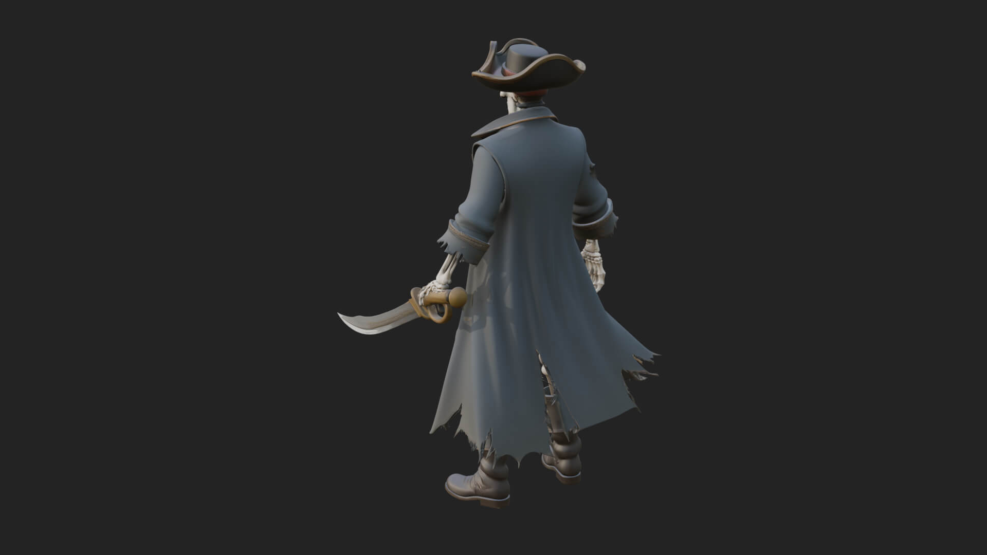 Skeleton Pirate Statue Design 6 3D Print Model 3D Model