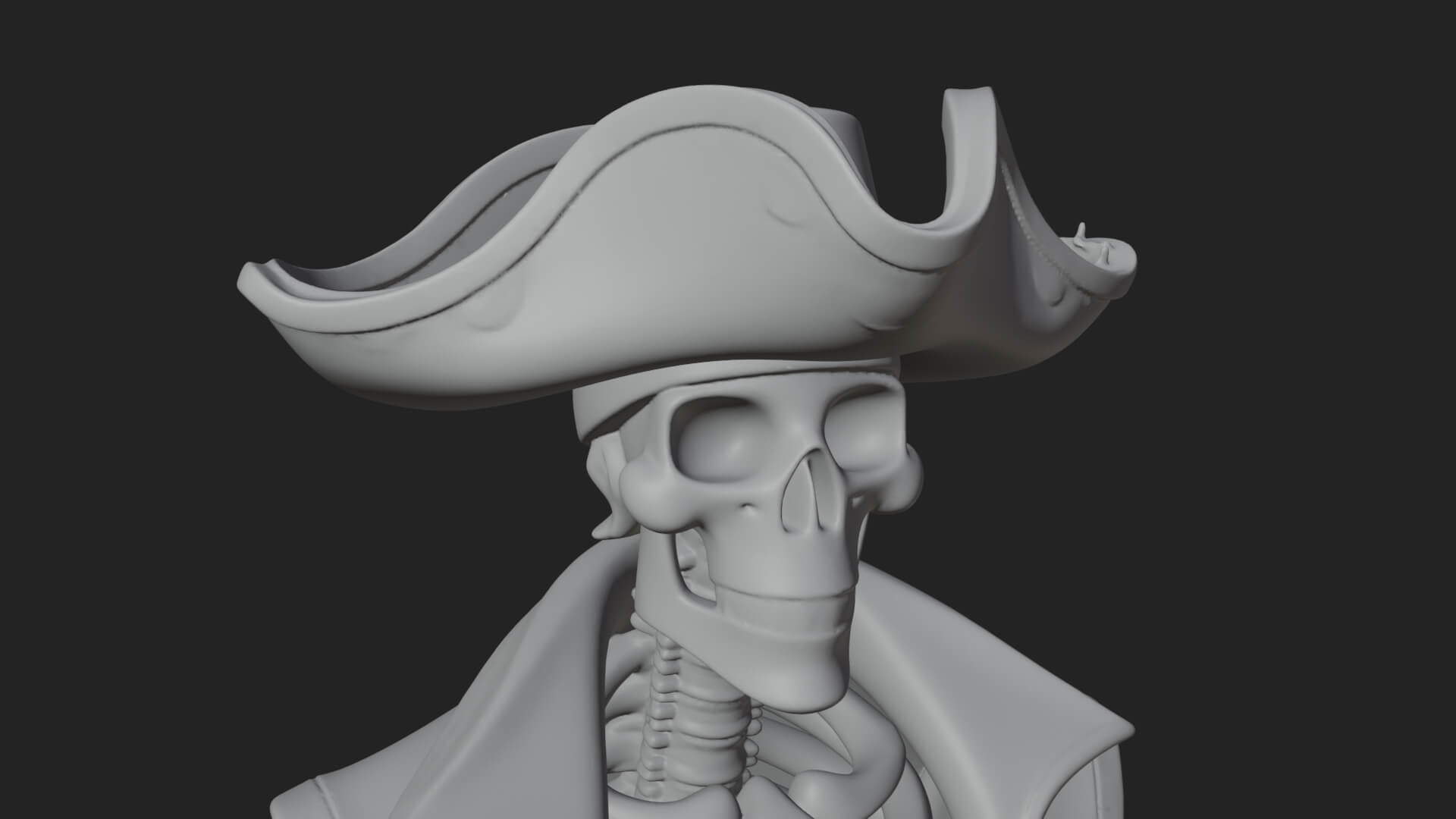 Skeleton Pirate Statue Design 6 3D Print Model 3D Model