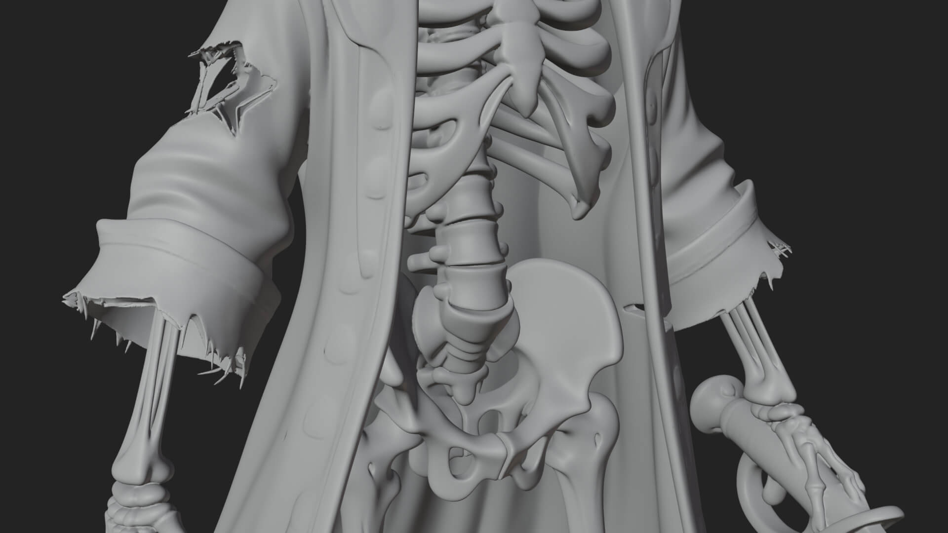 Skeleton Pirate Statue Design 6 3D Print Model 3D Model