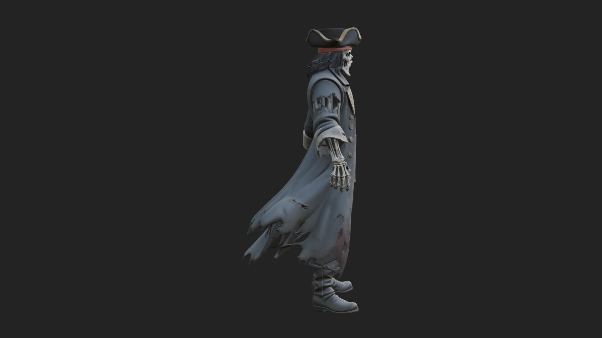 Skeleton Pirate Statue Design 7 3D Print Model 3D Model
