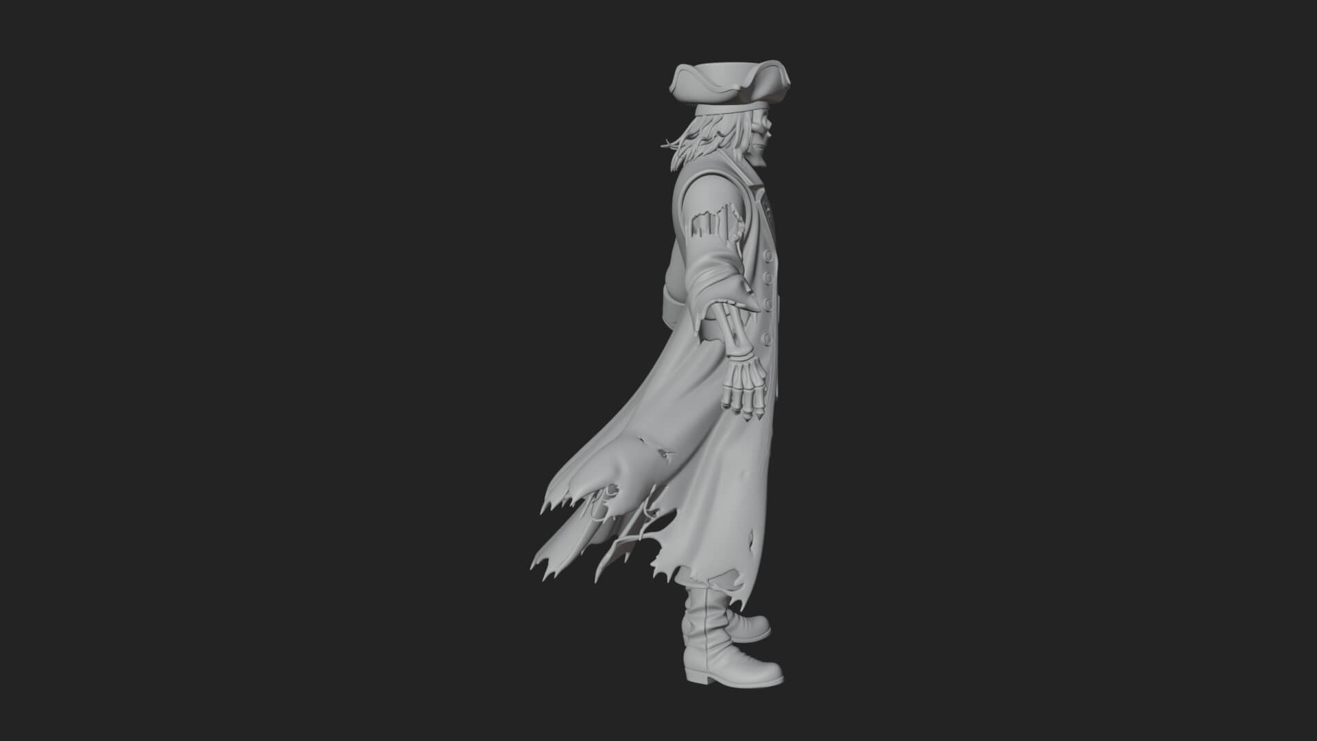 Skeleton Pirate Statue Design 7 3D Print Model 3D Model
