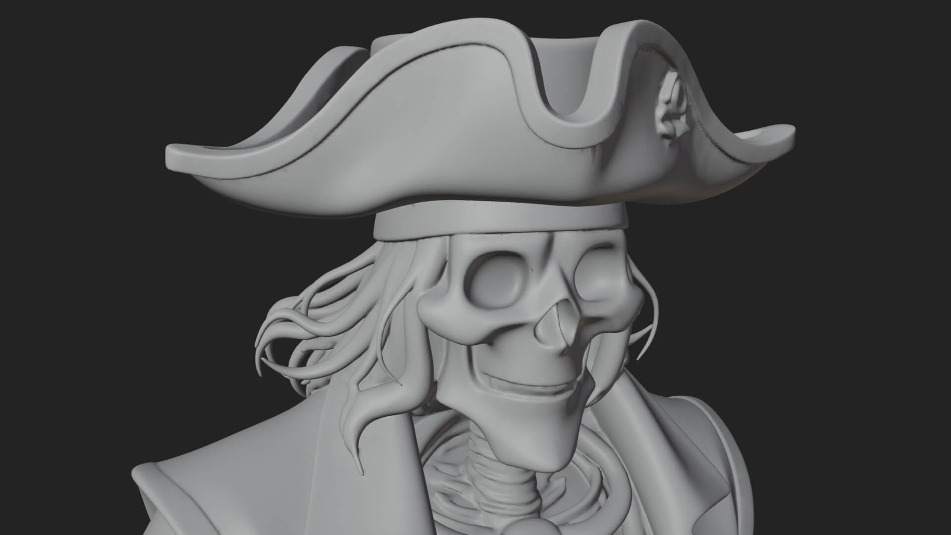 Skeleton Pirate Statue Design 7 3D Print Model 3D Model