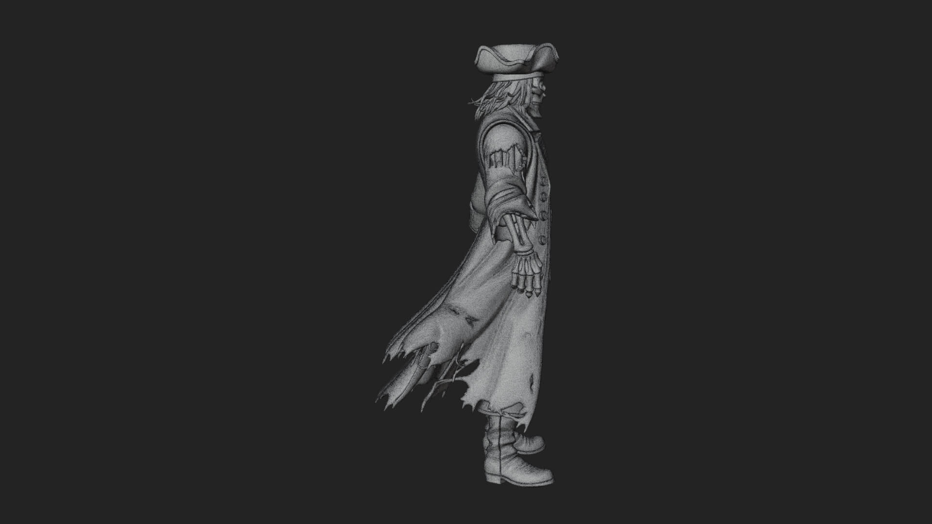 Skeleton Pirate Statue Design 7 3D Print Model 3D Model
