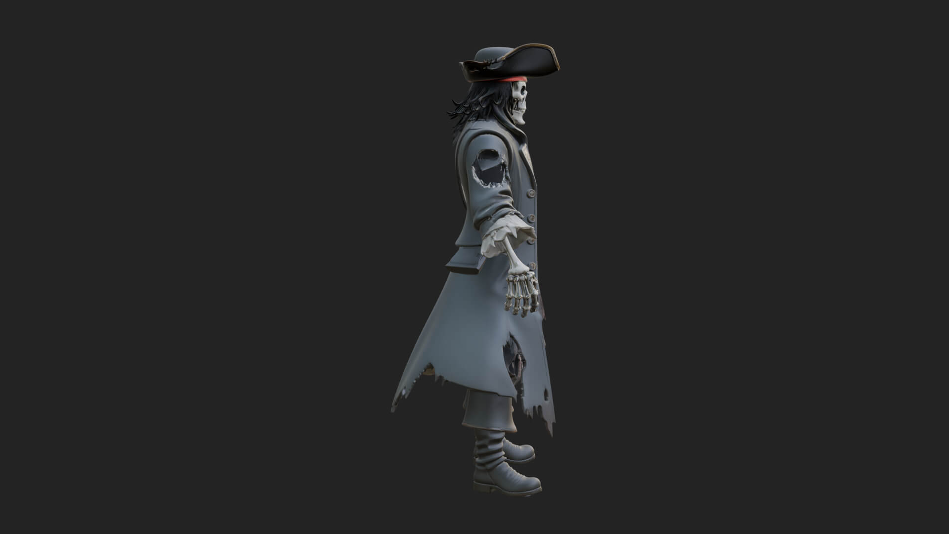 Skeleton Pirate Statue Design 8 3D Print Model 3D Model