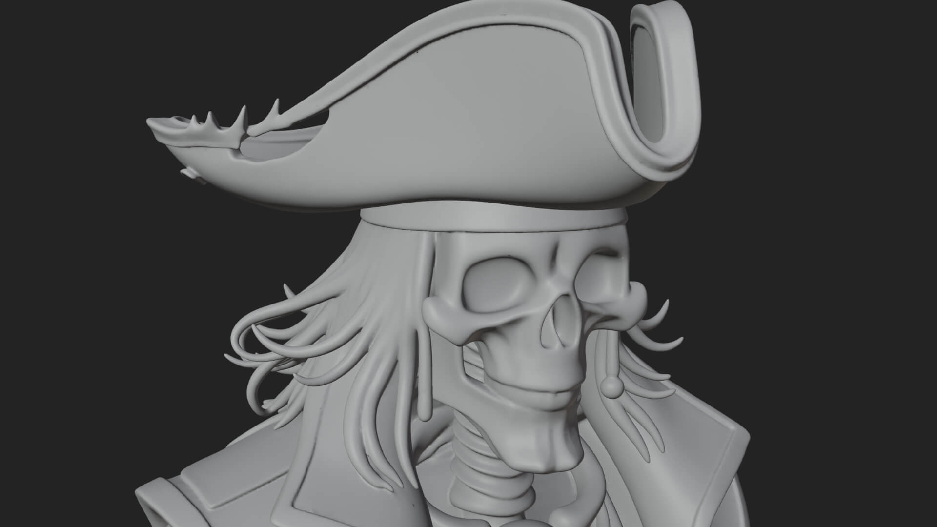 Skeleton Pirate Statue Design 8 3D Print Model 3D Model