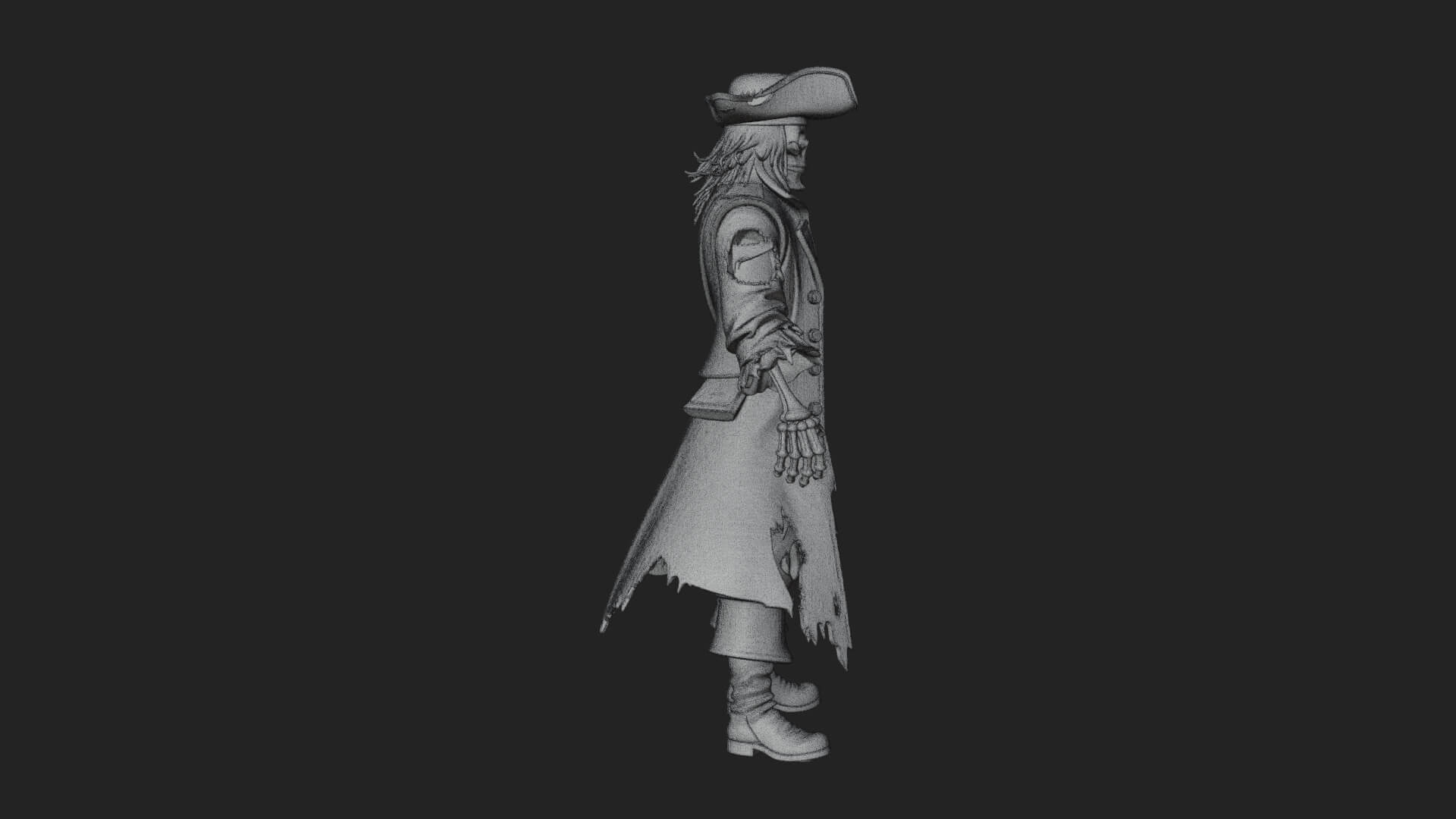 Skeleton Pirate Statue Design 8 3D Print Model 3D Model