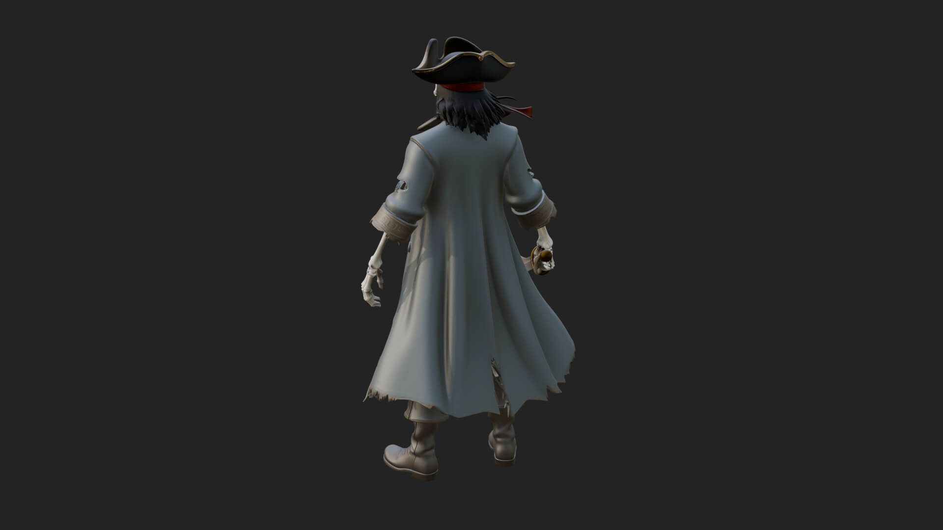 Skeleton Pirate Statue Design 9 3D Print Model 3D Model