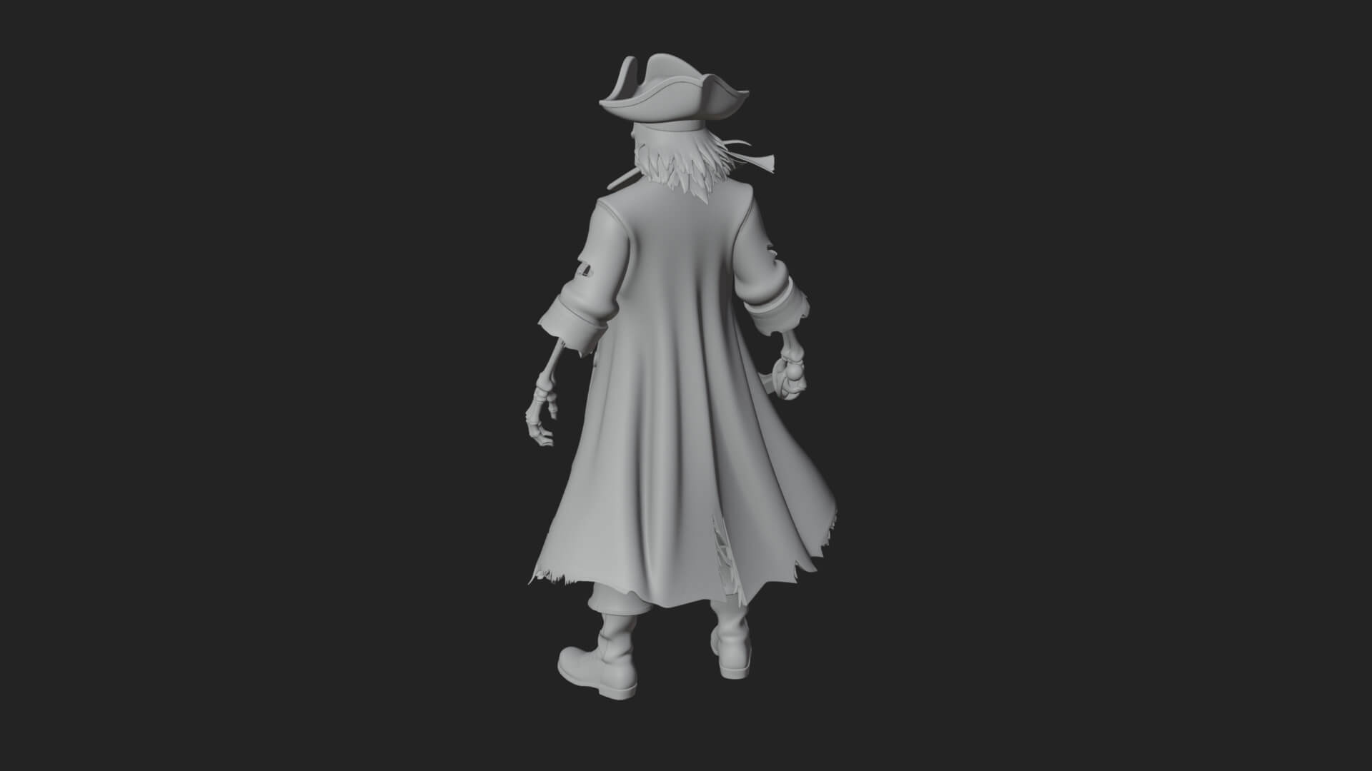 Skeleton Pirate Statue Design 9 3D Print Model 3D Model