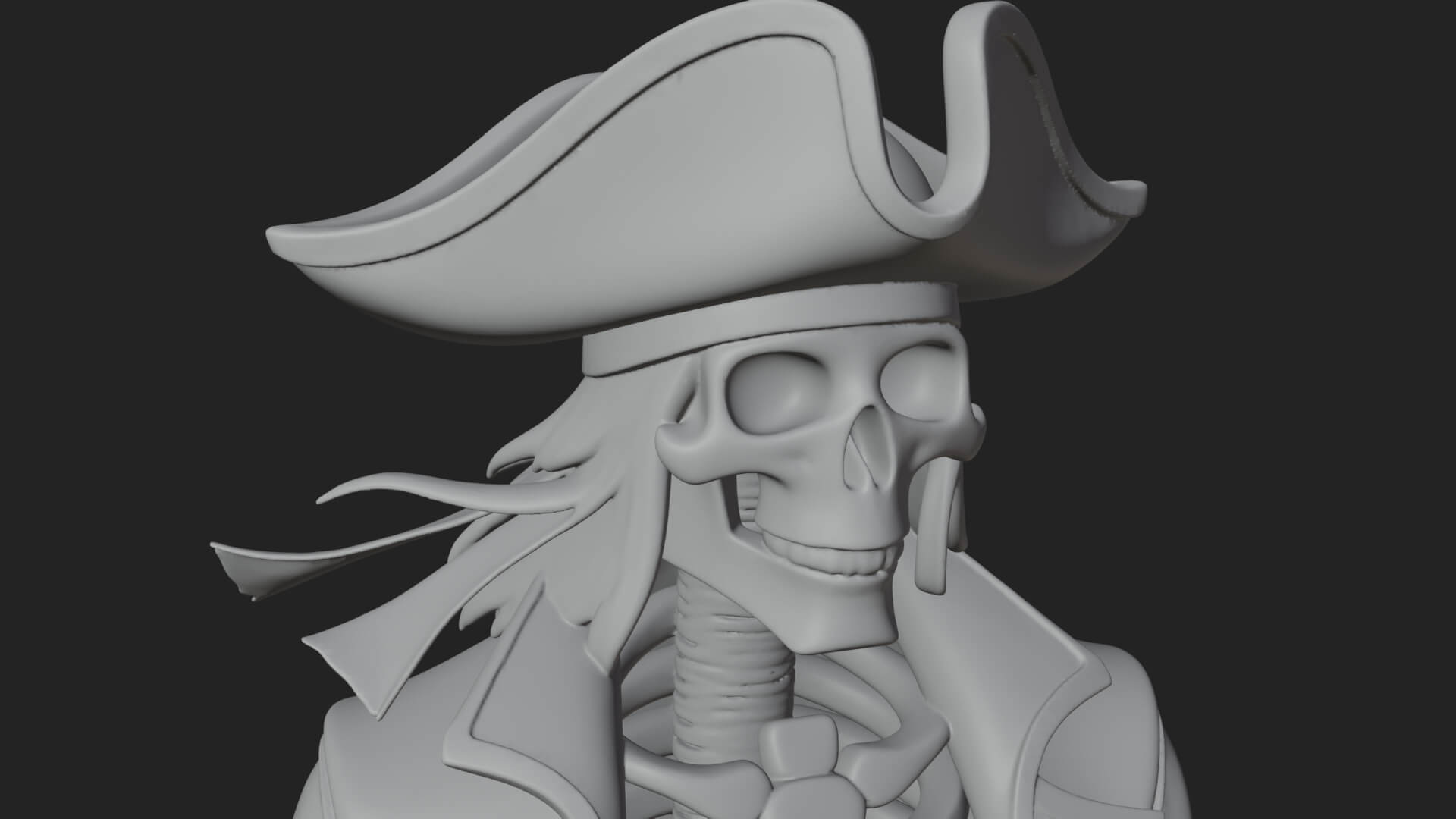 Skeleton Pirate Statue Design 9 3D Print Model 3D Model