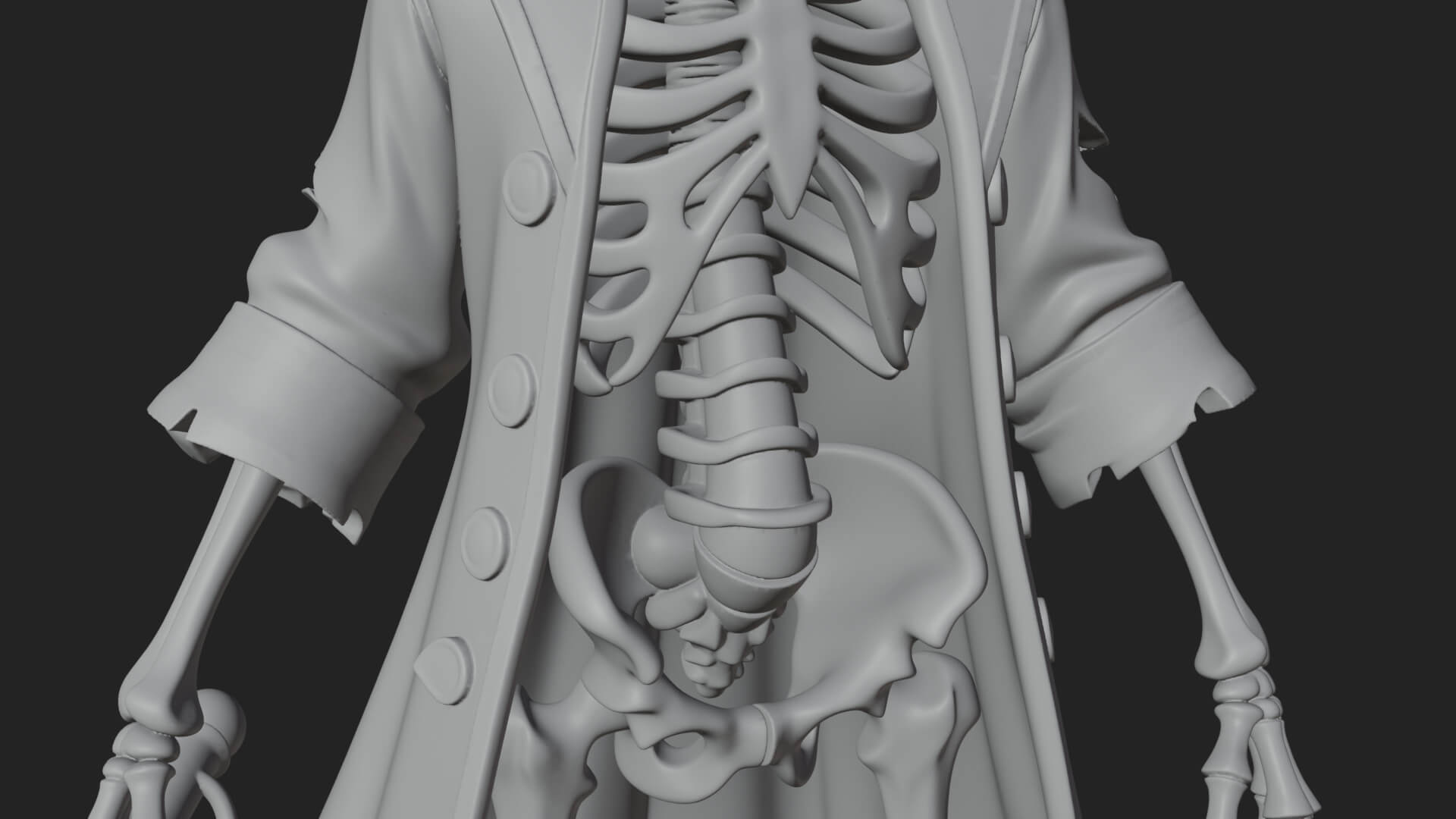 Skeleton Pirate Statue Design 9 3D Print Model 3D Model