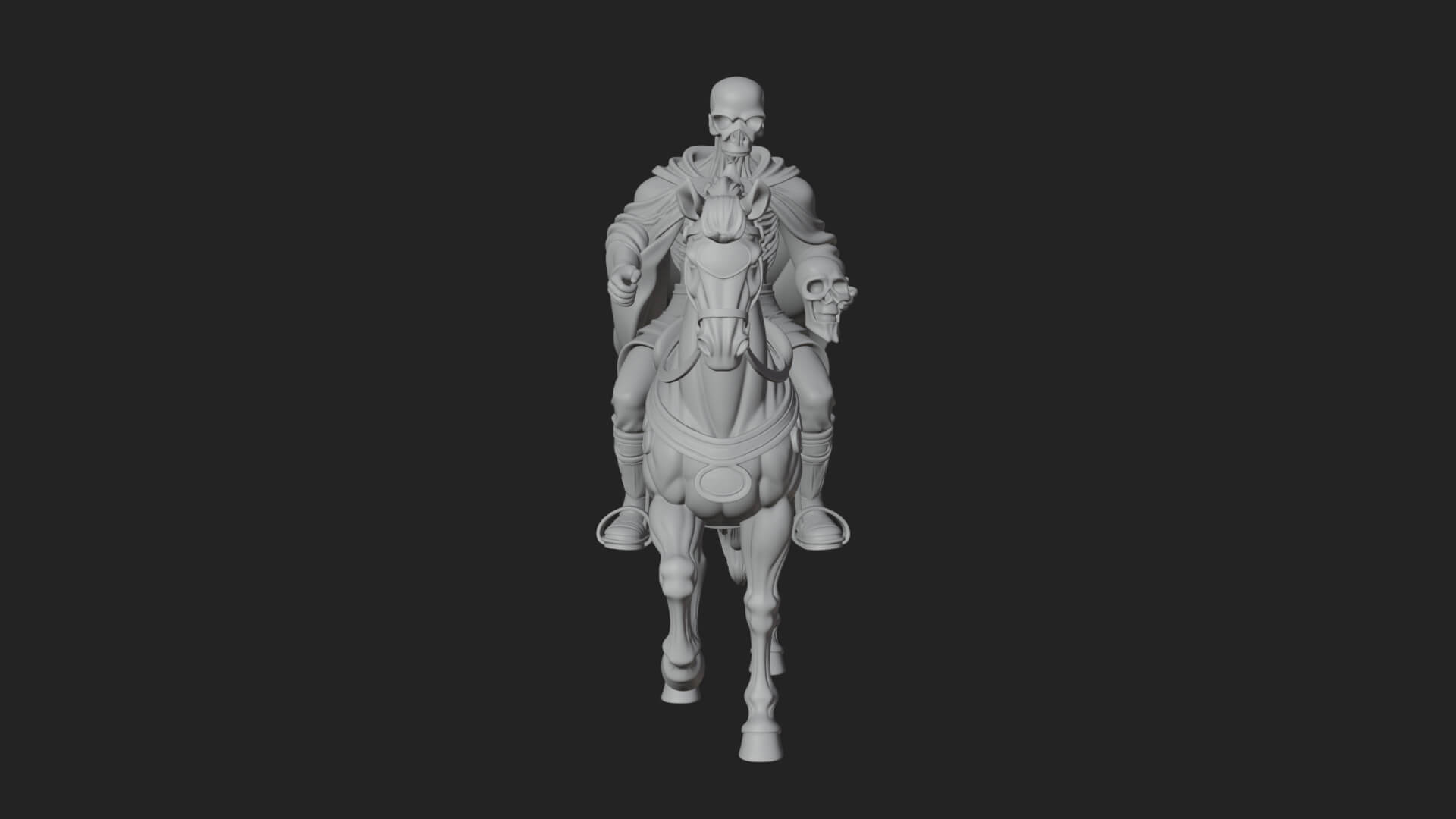 Skeleton Rider on Horse Statue Design 1 3D Print Model 3D Model