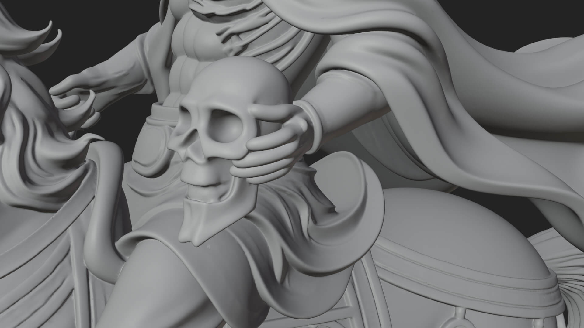 Skeleton Rider on Horse Statue Design 1 3D Print Model 3D Model