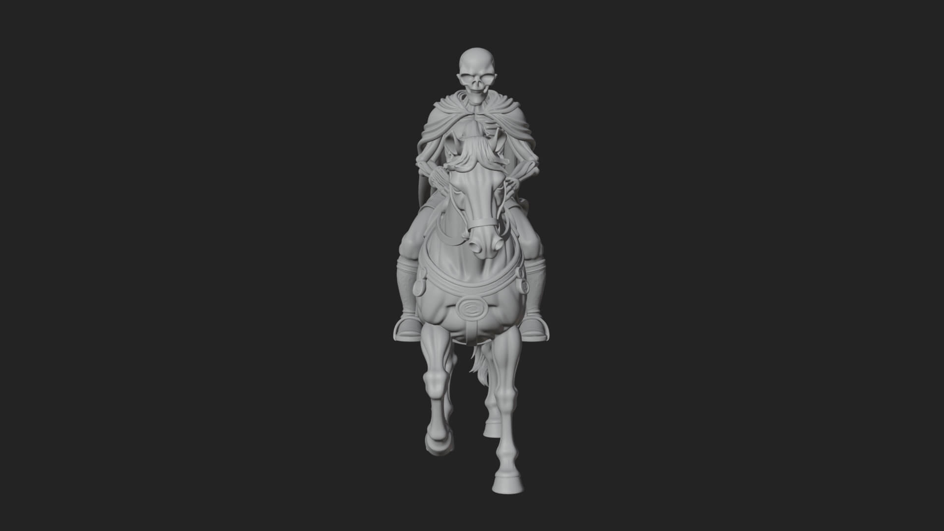 Skeleton Rider on Horse Statue Design 3 3D Print Model 3D Model