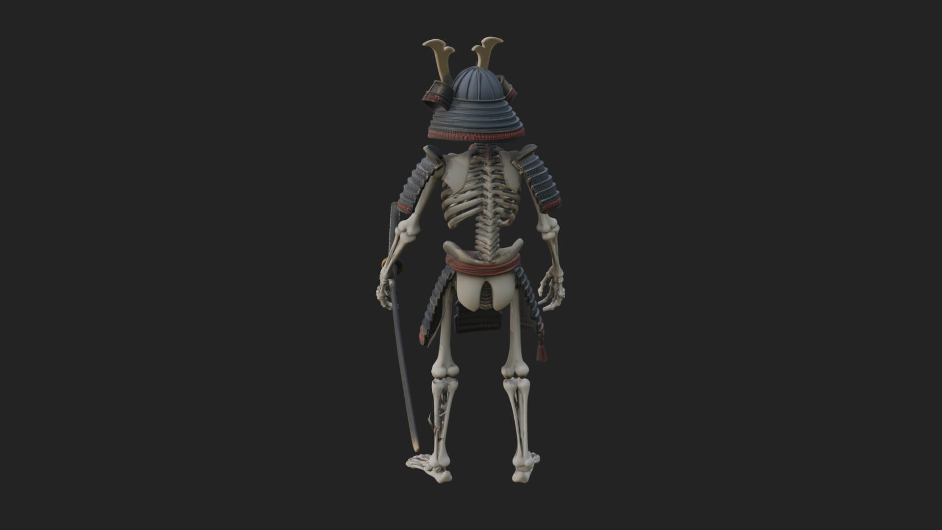 Skeleton Samurai Statue Design 1 3D Print Model 3D Model