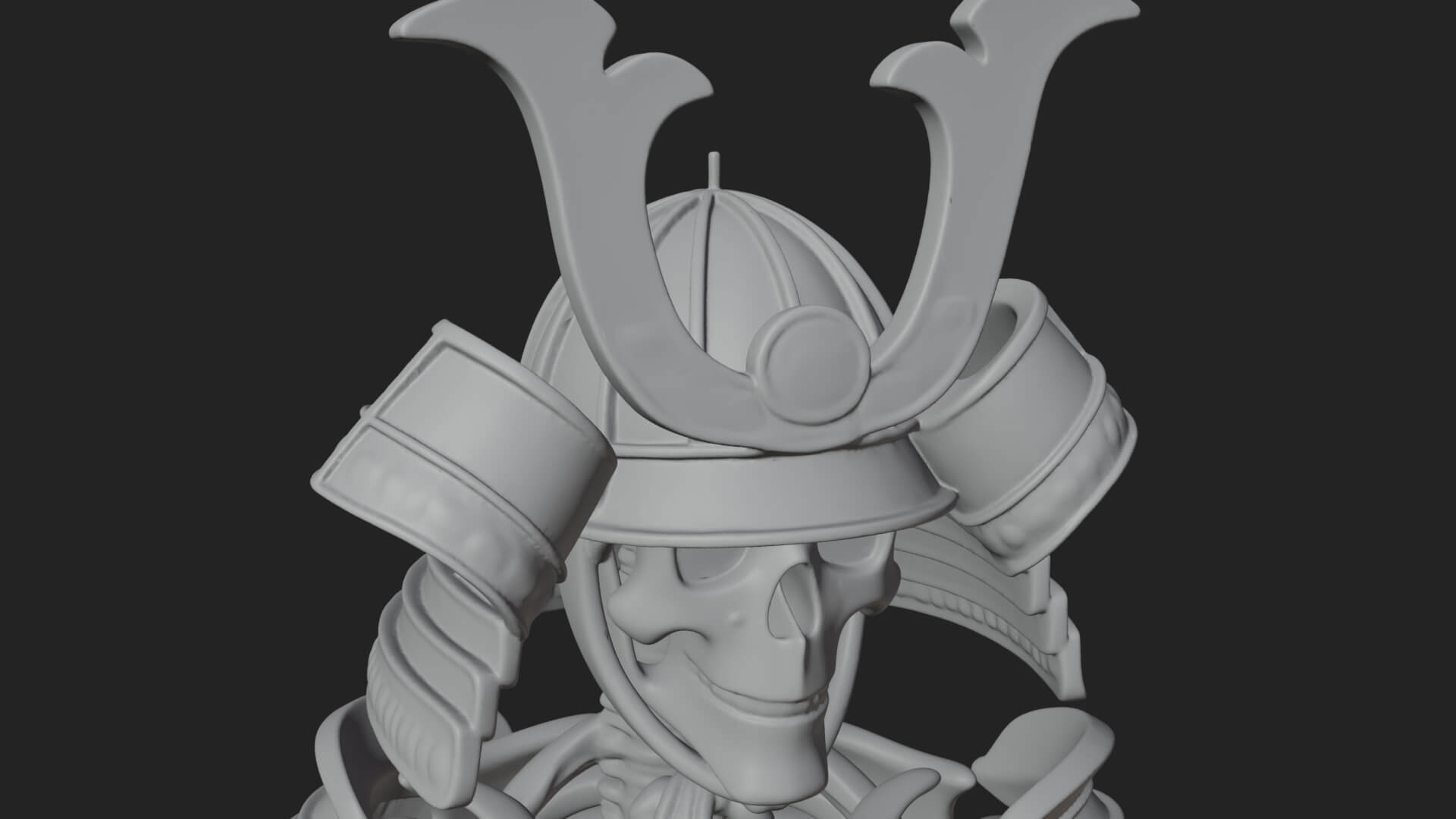 Skeleton Samurai Statue Design 1 3D Print Model 3D Model
