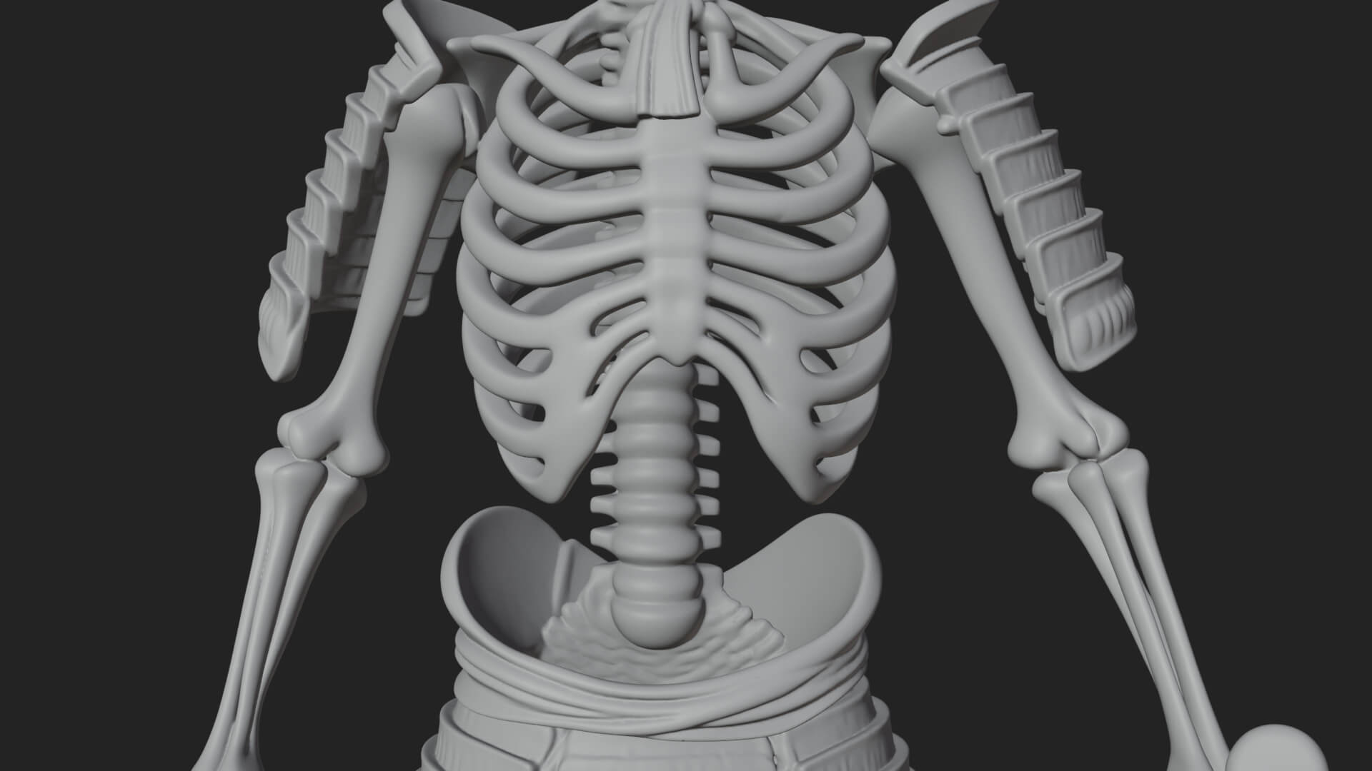 Skeleton Samurai Statue Design 1 3D Print Model 3D Model
