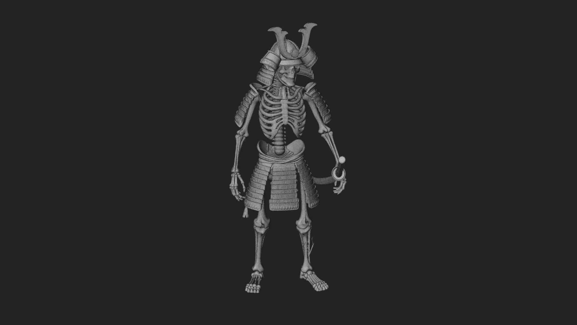 Skeleton Samurai Statue Design 1 3D Print Model 3D Model