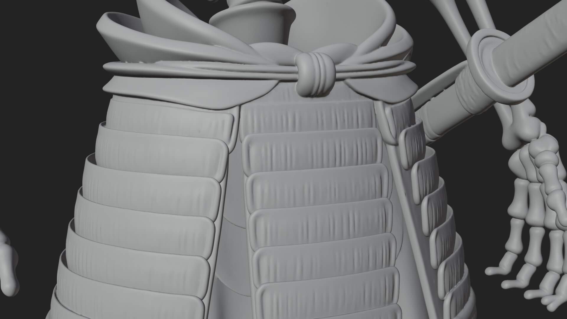 Skeleton Samurai Statue Design 2 3D Print Model 3D Model