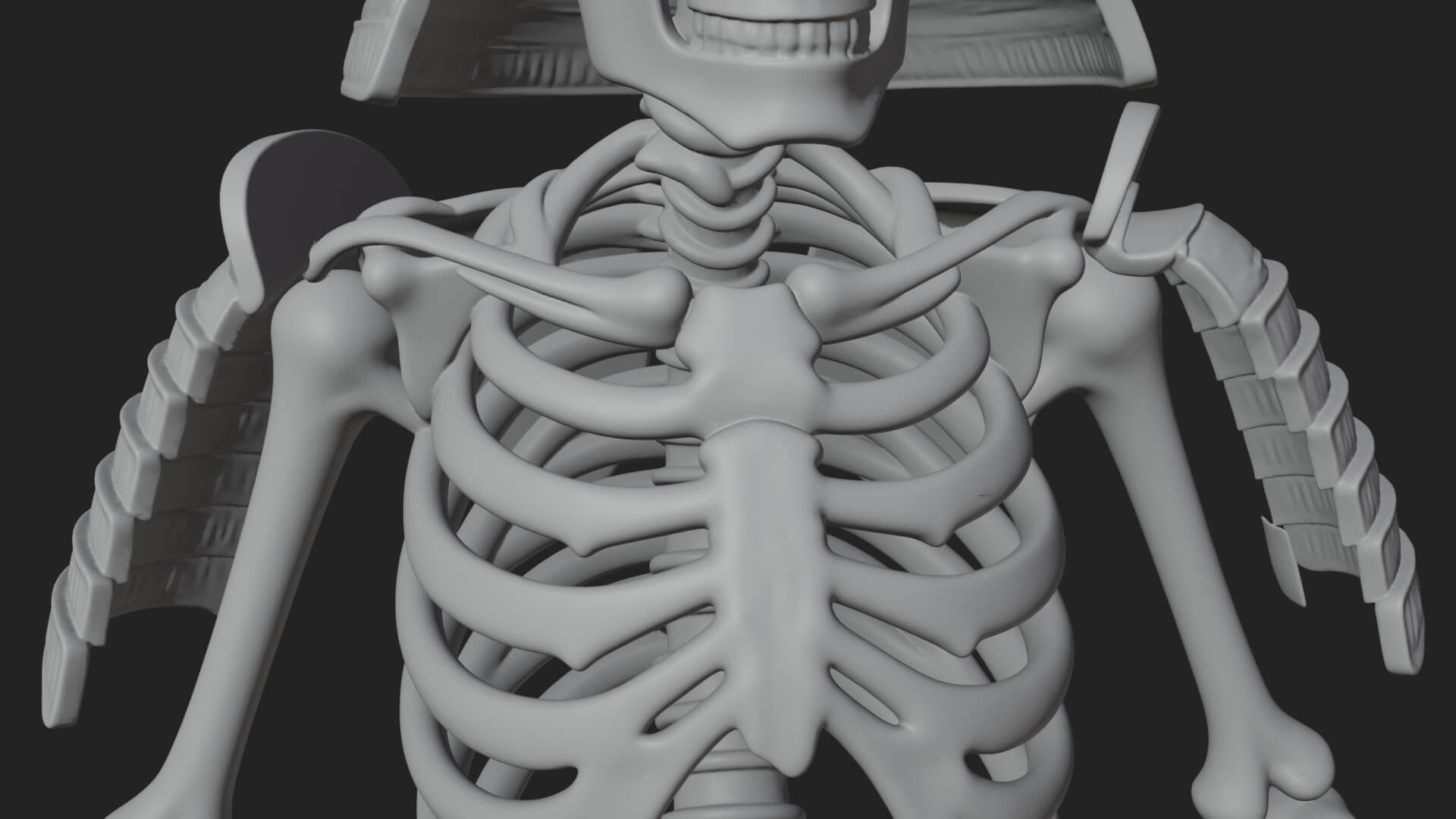 Skeleton Samurai Statue Design 3 3D Print Model 3D Model