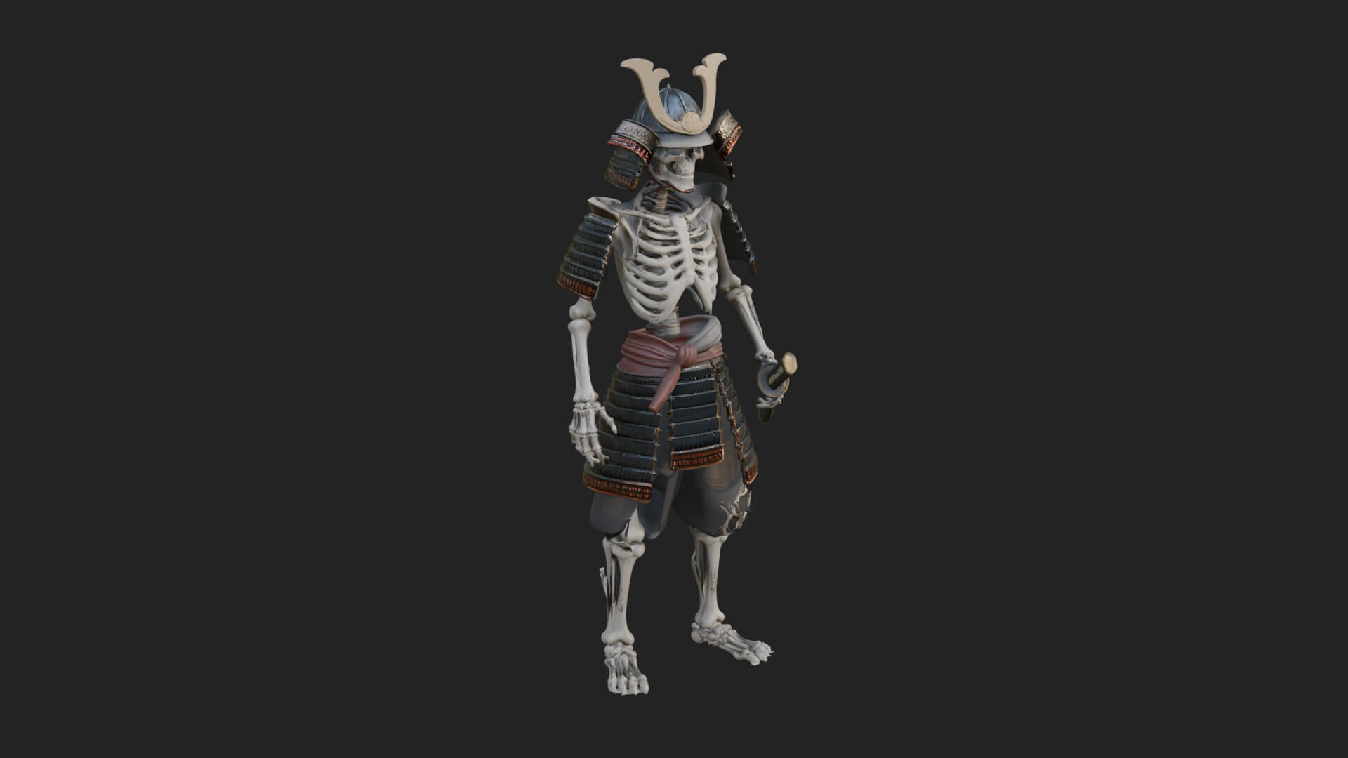 Skeleton Samurai Statue Design 4 3D Print Model 3D Model