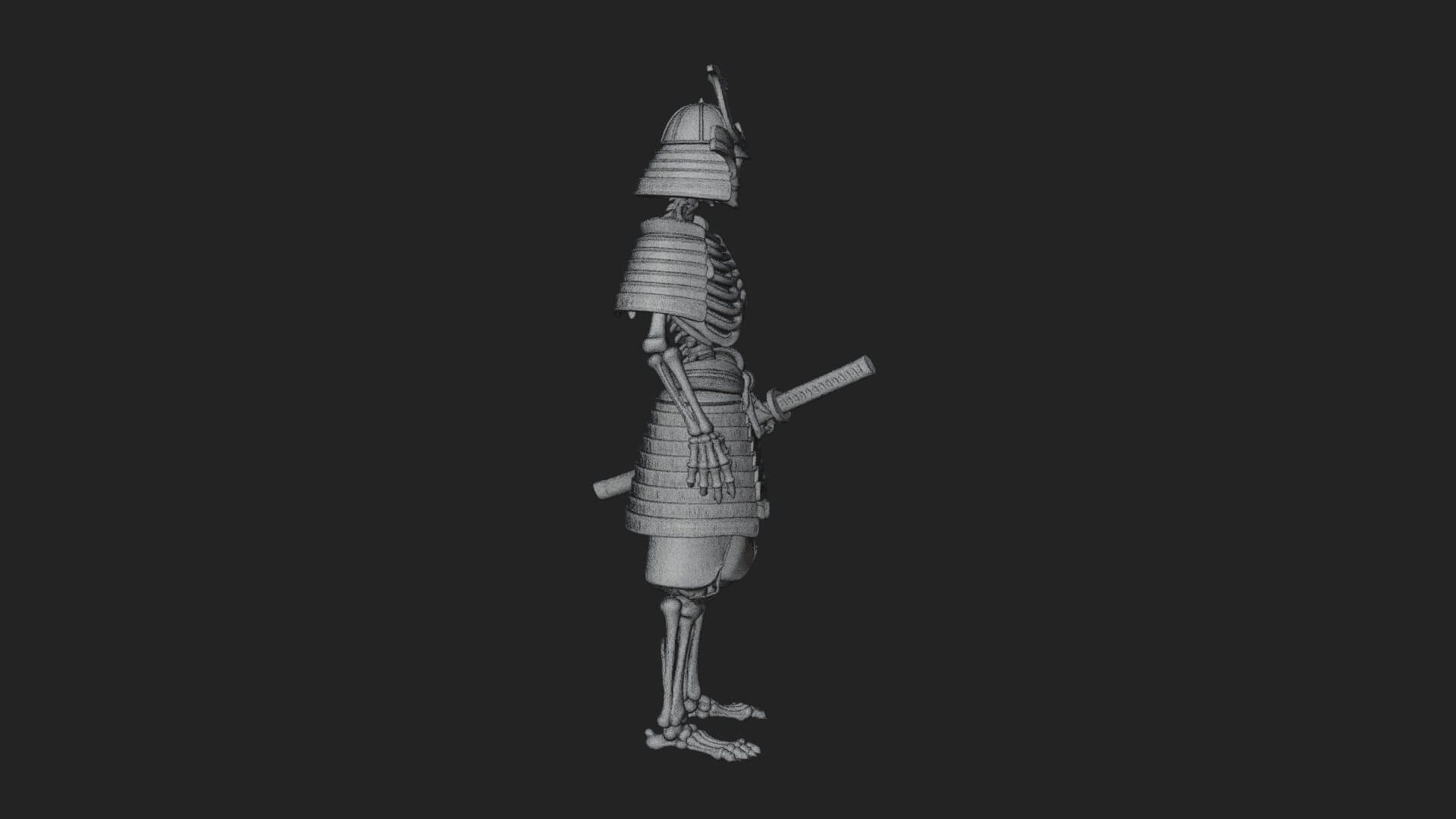 Skeleton Samurai Statue Design 4 3D Print Model 3D Model