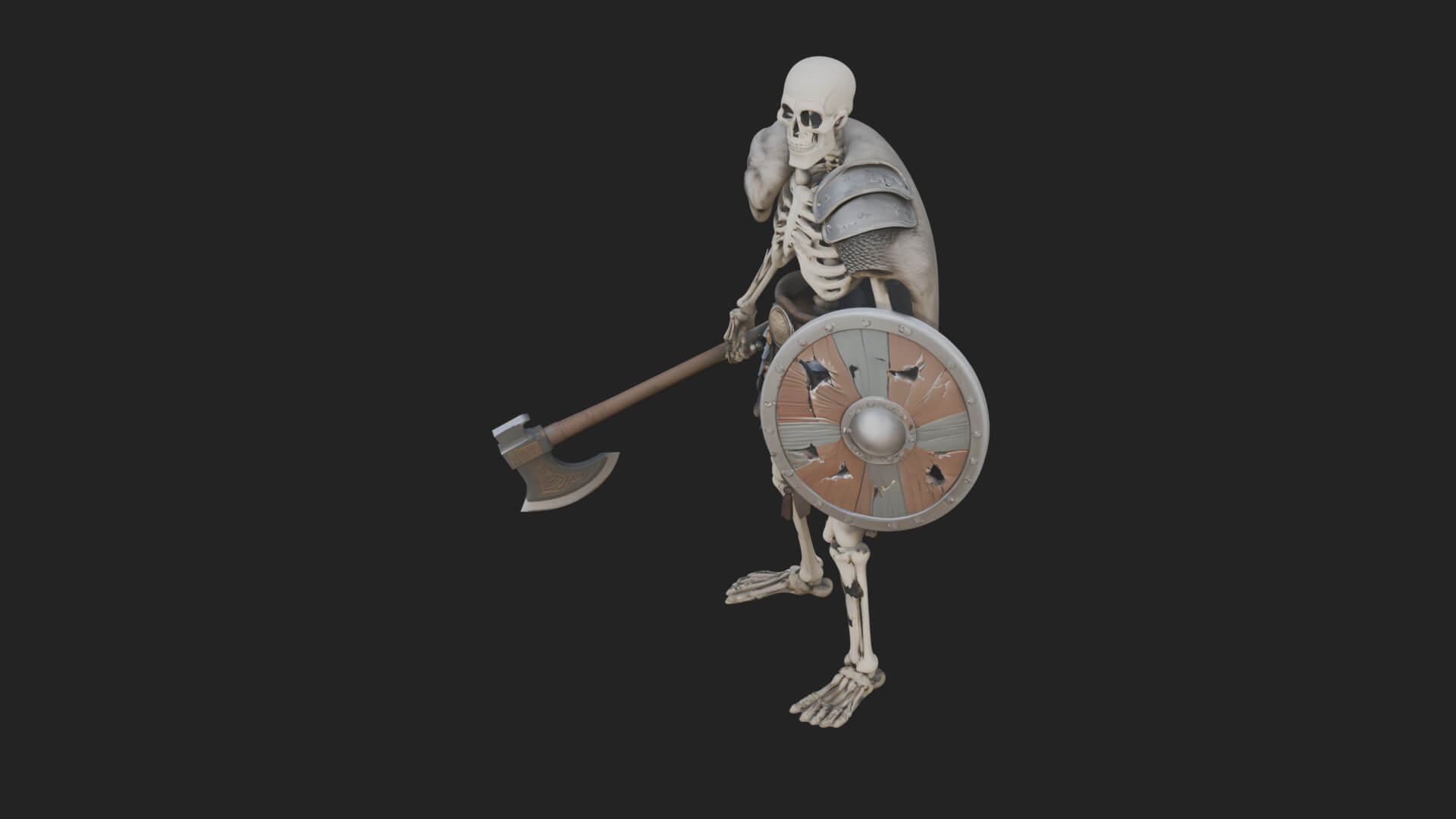 Skeleton Warrior Statue Design 12 3D Print Model 3D Model