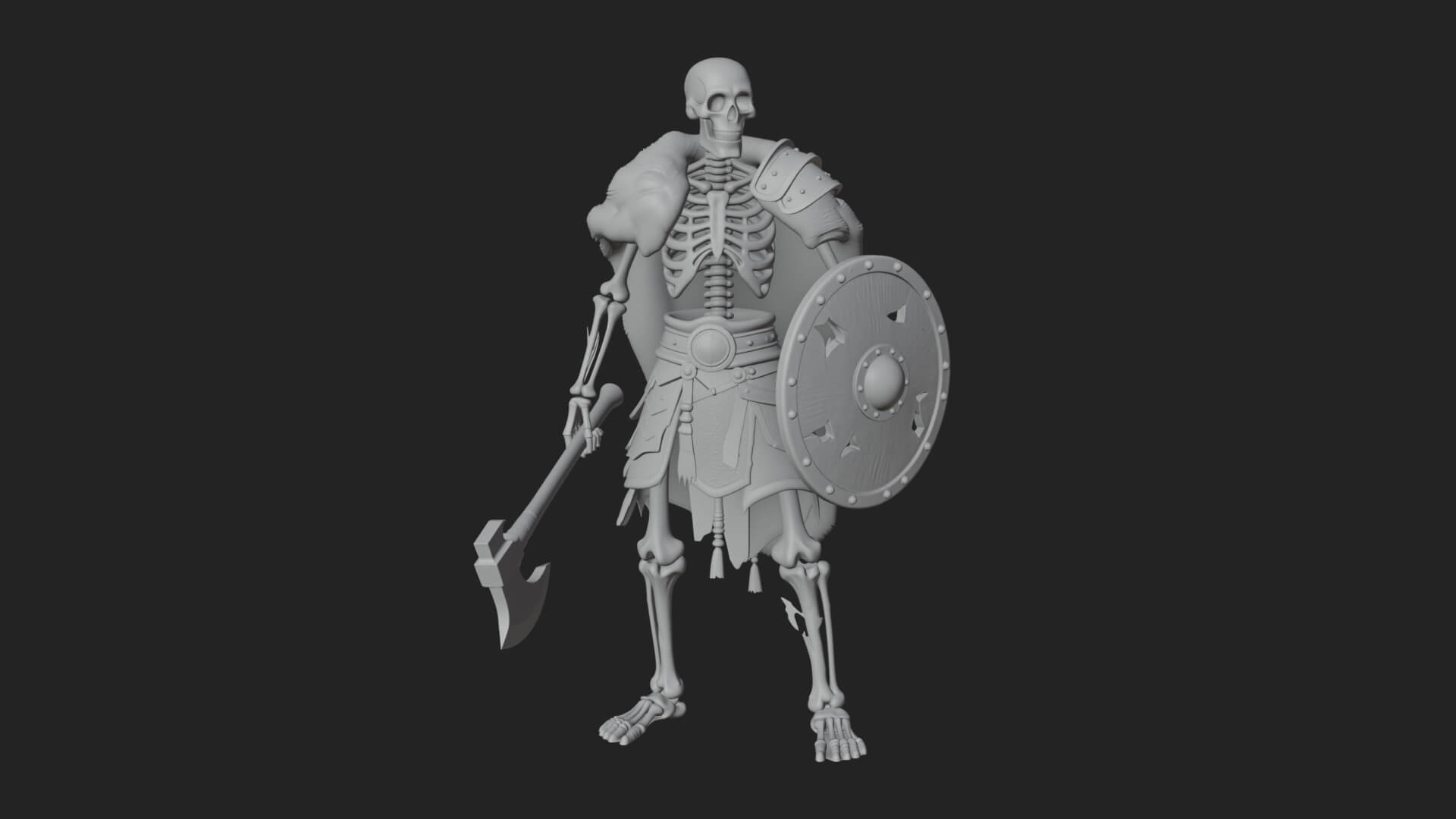 Skeleton Warrior Statue Design 12 3D Print Model 3D Model