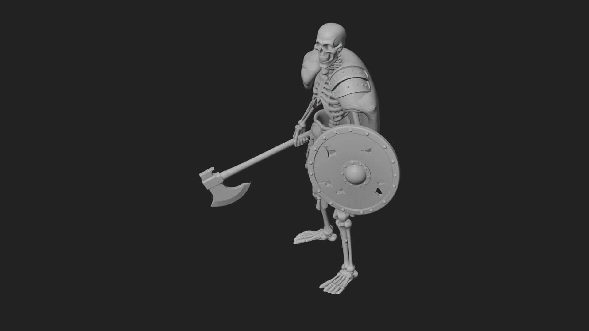Skeleton Warrior Statue Design 12 3D Print Model 3D Model