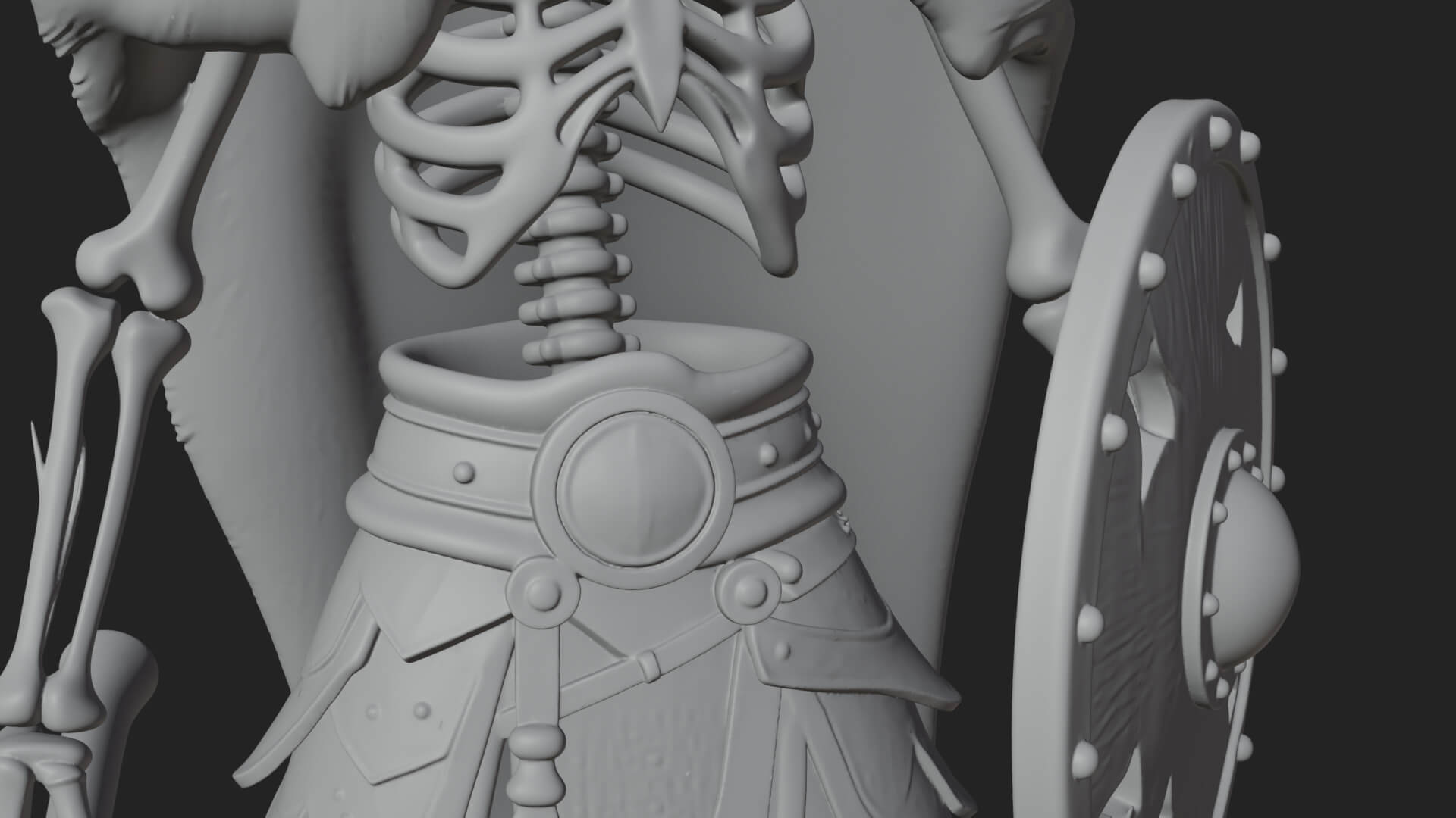Skeleton Warrior Statue Design 12 3D Print Model 3D Model