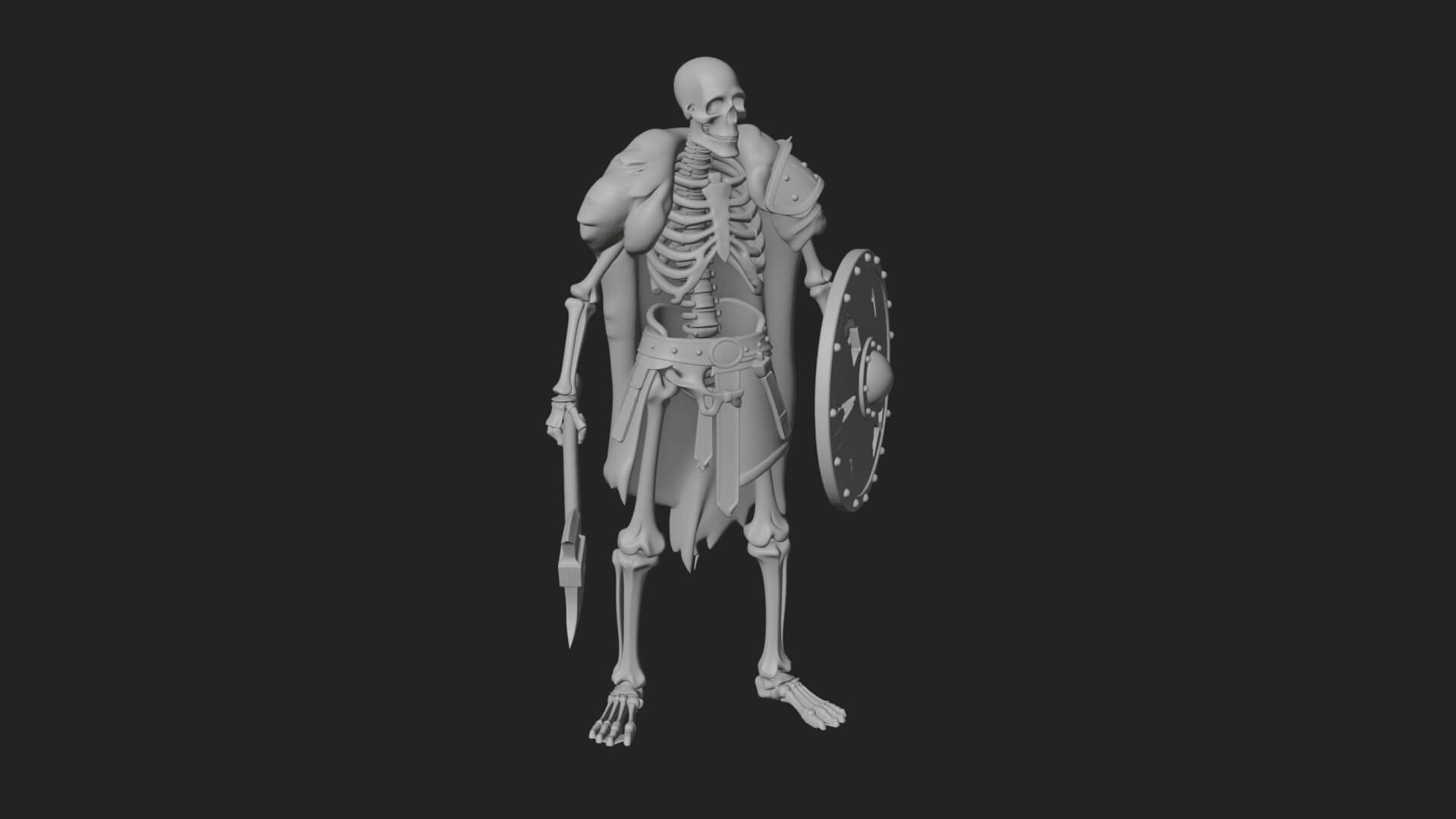 Skeleton Warrior Statue Design 14 3D Print Model 3D Model